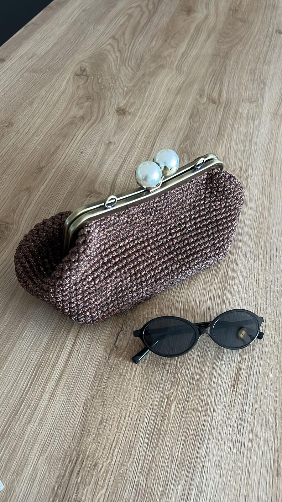 Zr Model İncili Hasır Clutch