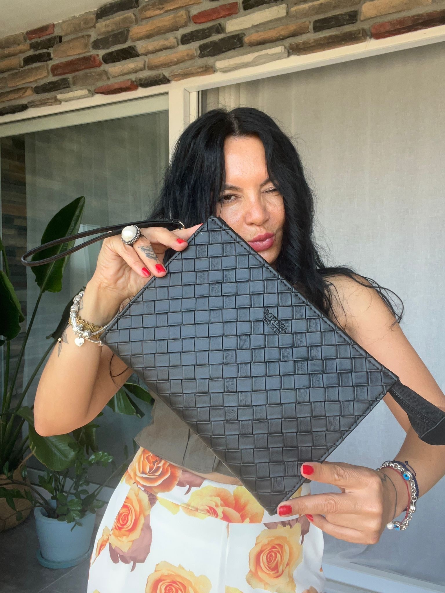 BV Marka Model Deri Clutch
