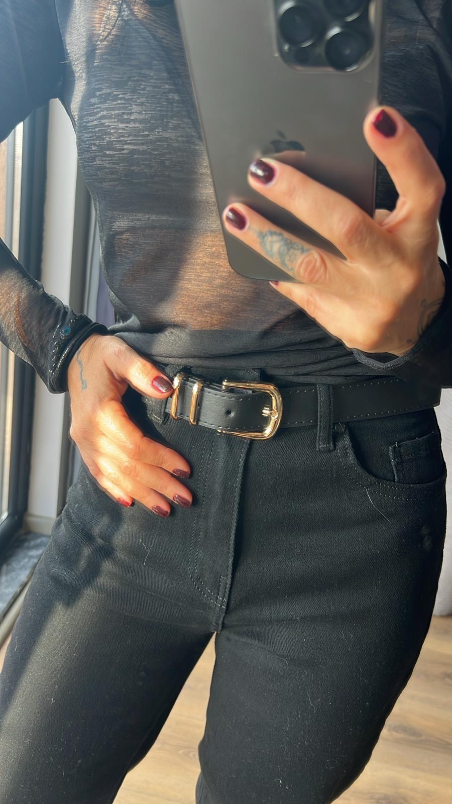 Kesik Paça Kemerli Jean