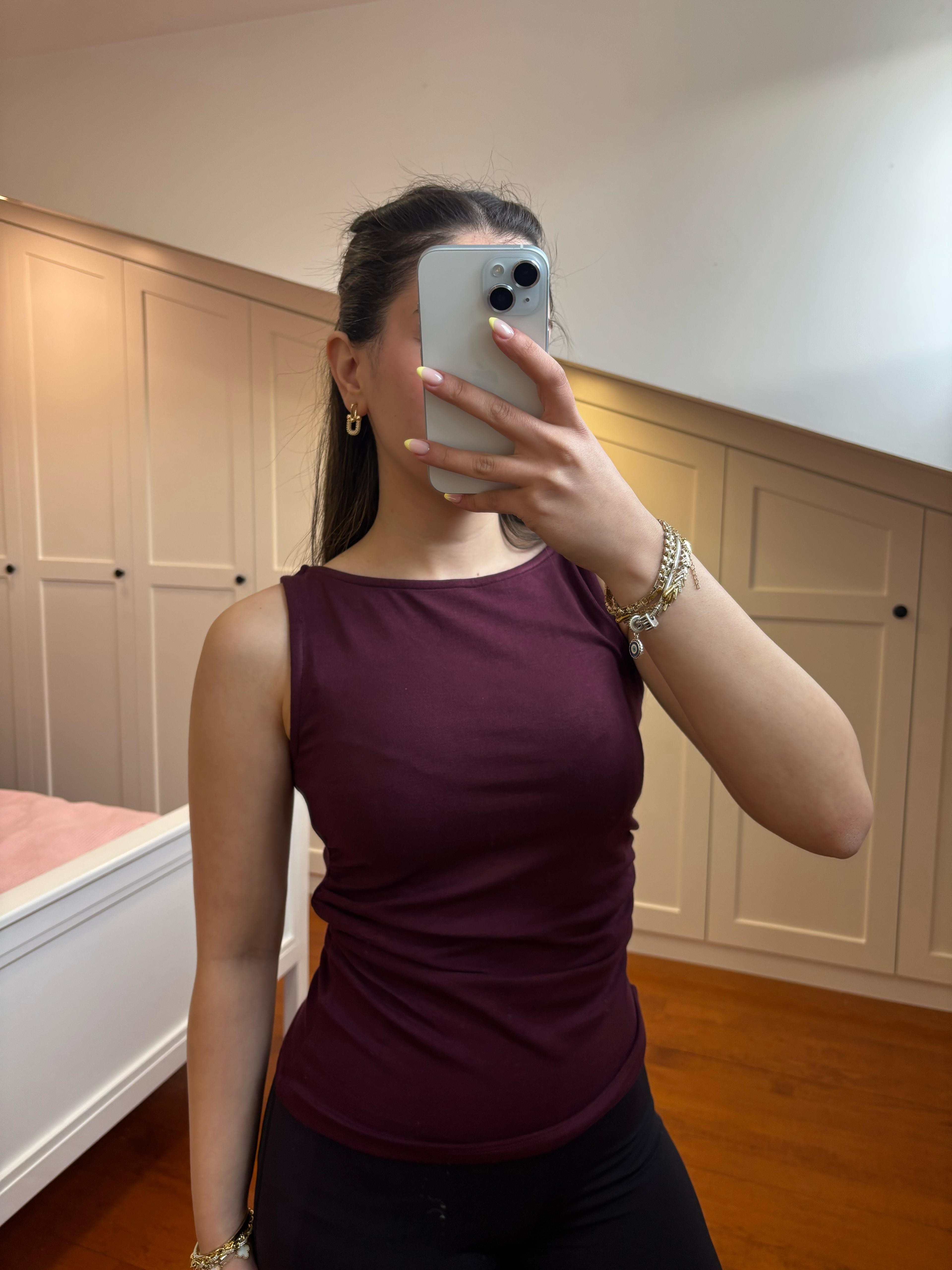 Bordo Kayık Yaka Body