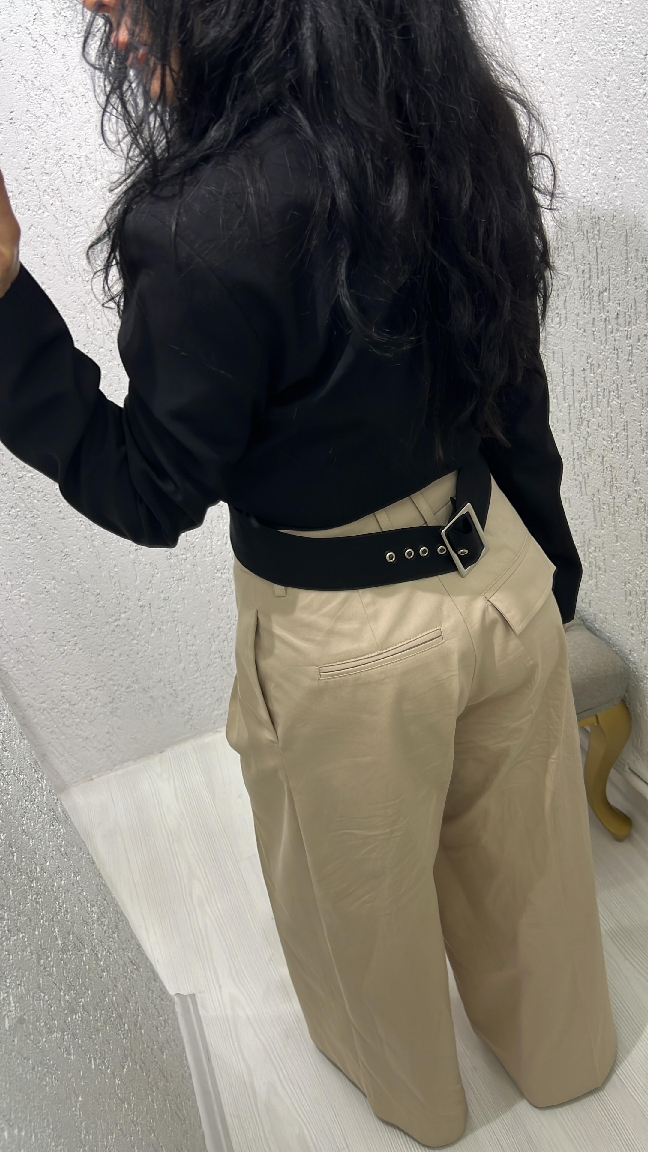 Pilili Geniş Paça Pantolon