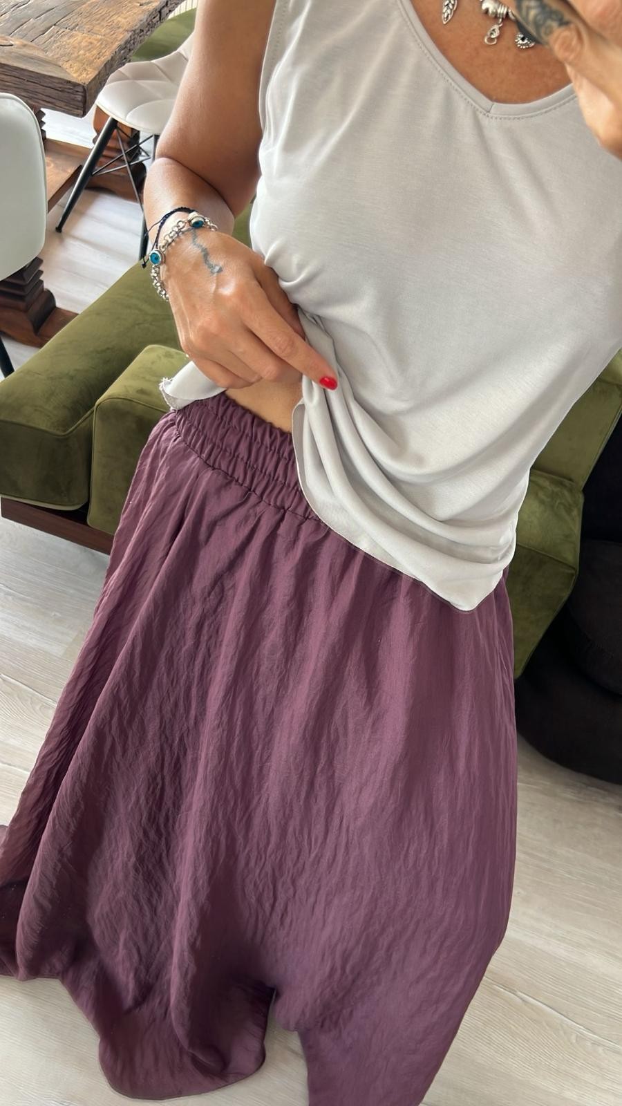 Bordo Şifon Etek 