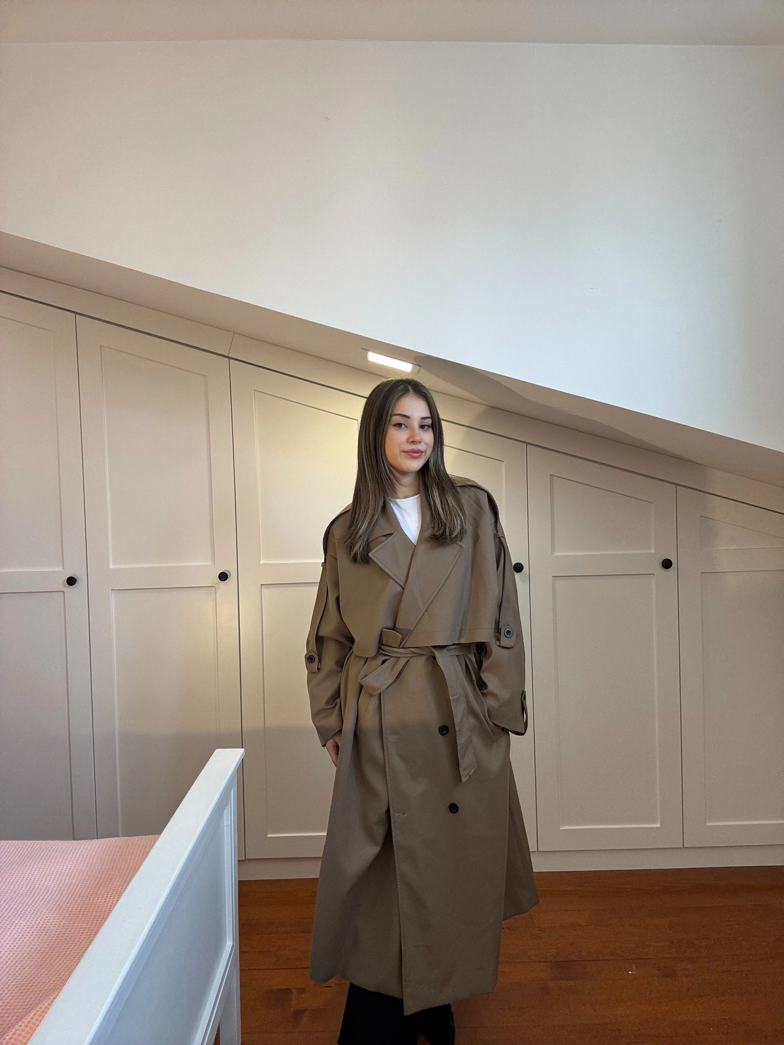 Premium Haki Kuşaklı Trençkot