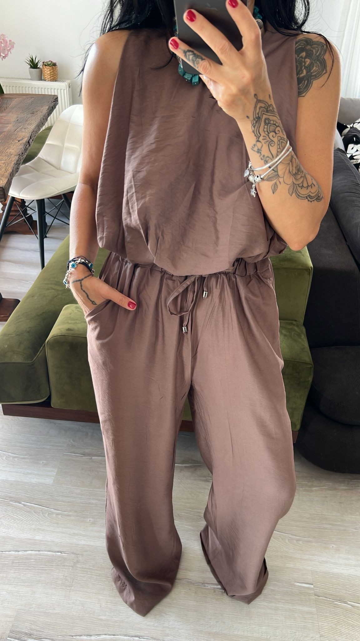Kahve Bluz Pantolon Takım