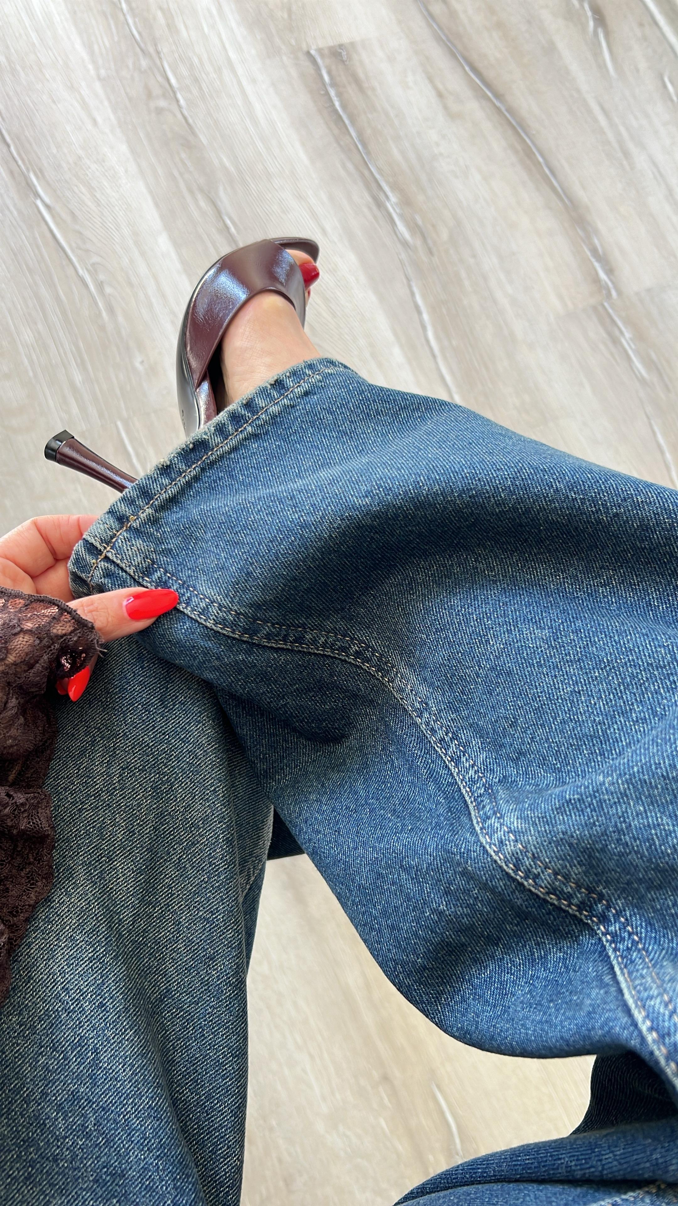 Cepli Straight Fıt Denim Pantolon