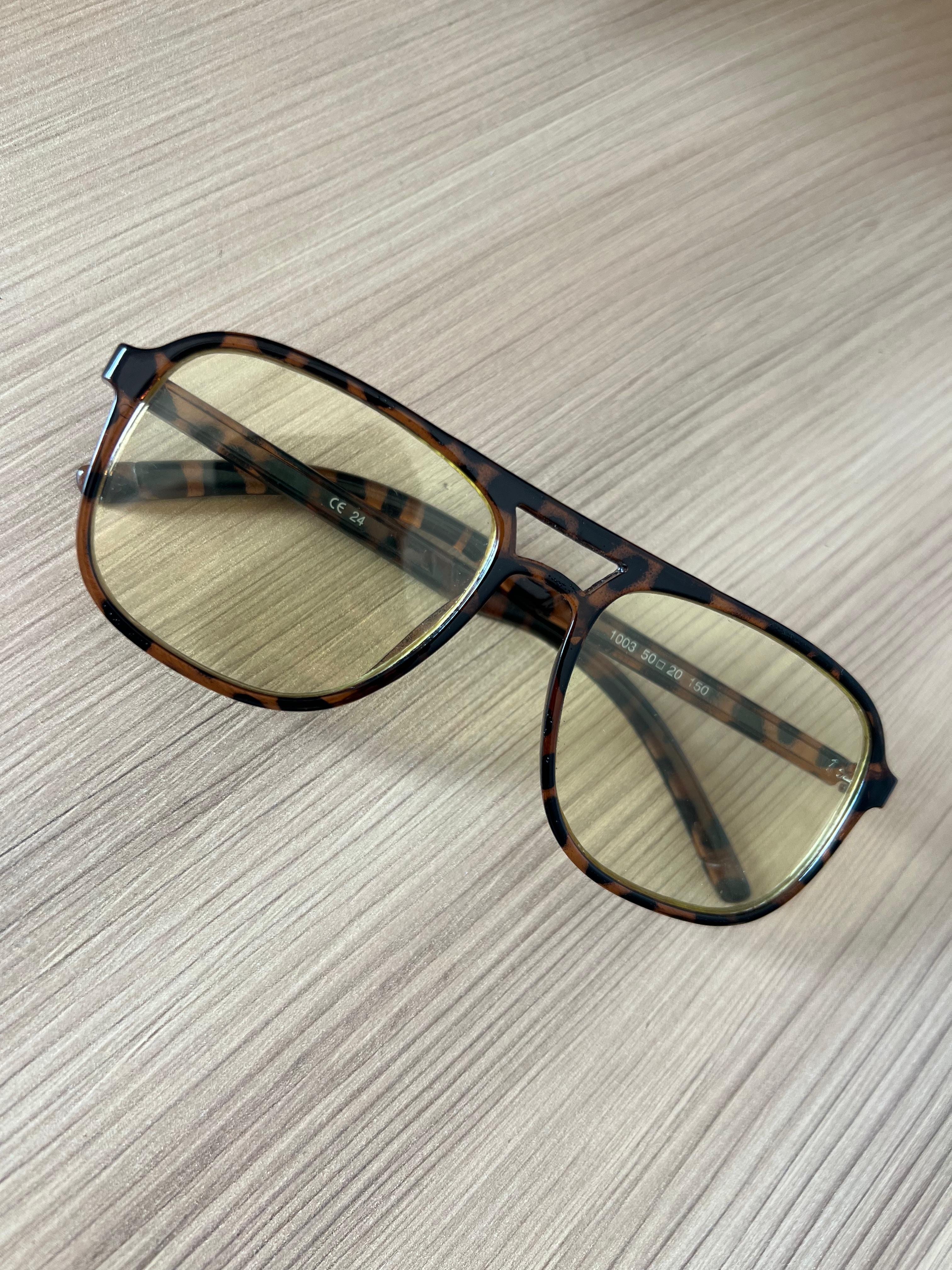 Leopar Çerçeveli Yeşil Camlı Retro Gözlük