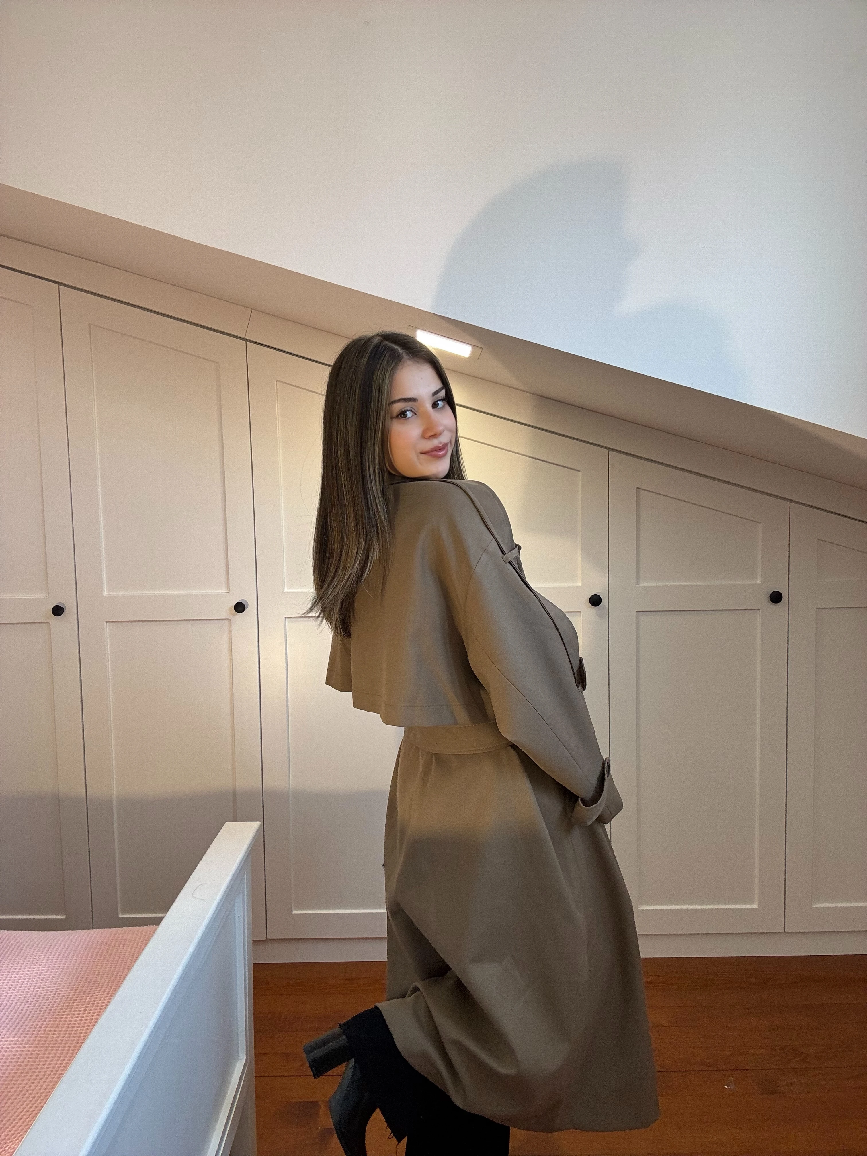 Premium Haki Kuşaklı Trençkot