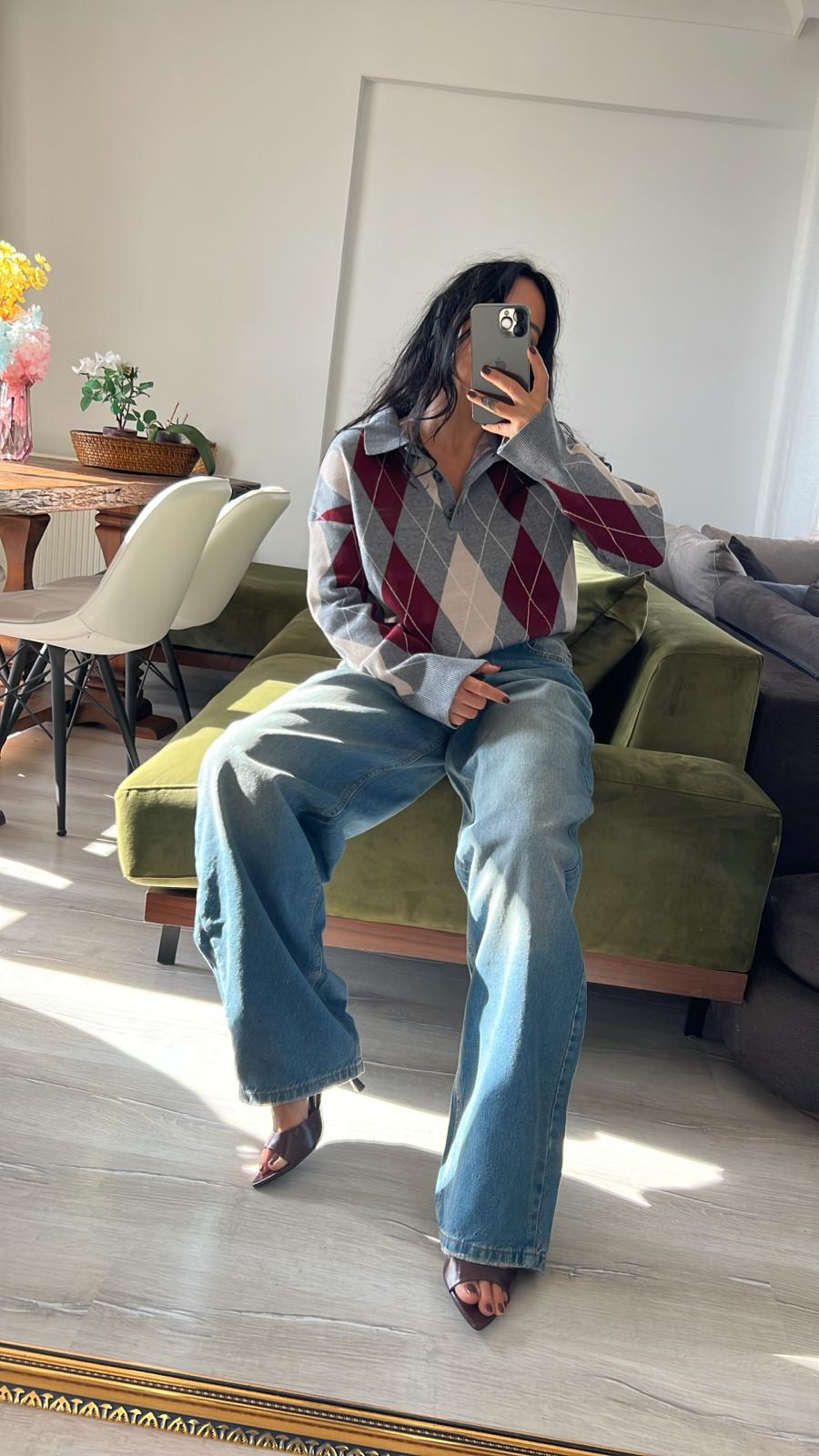 Mavi Kar Yıkamalı Baggy Jean 