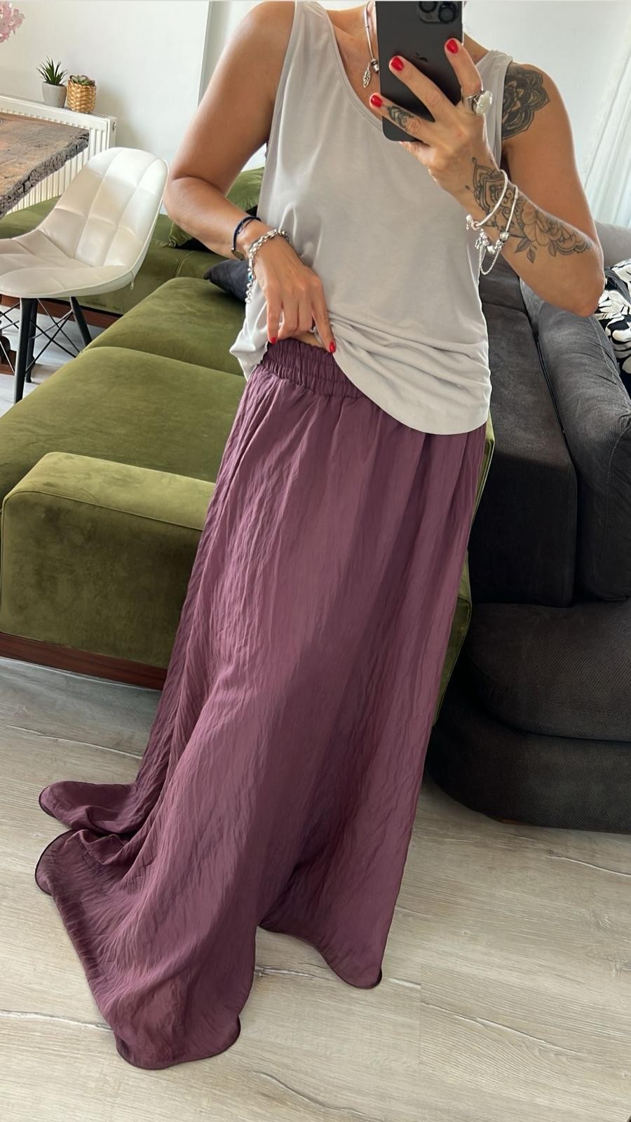 Bordo Şifon Etek 