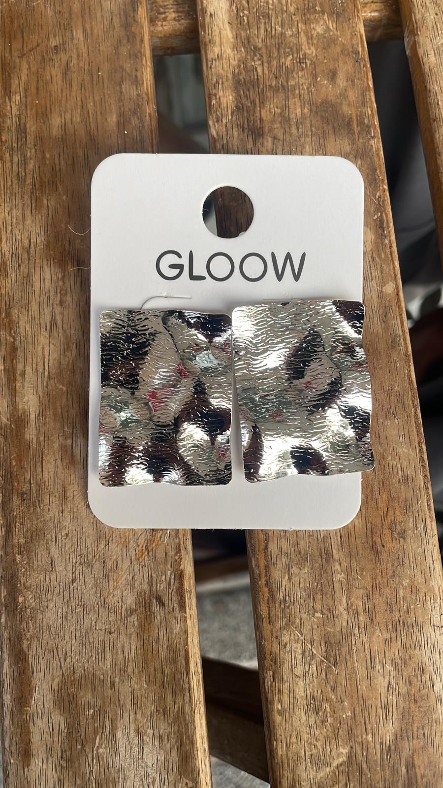 Gümüş Dikdörtgen Plaka Küpe 