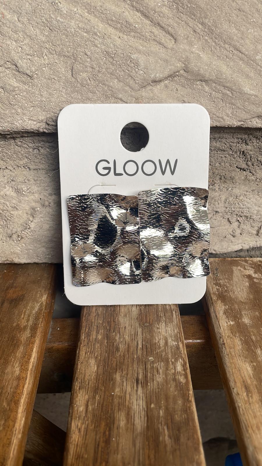 Gümüş Dikdörtgen Plaka Küpe 