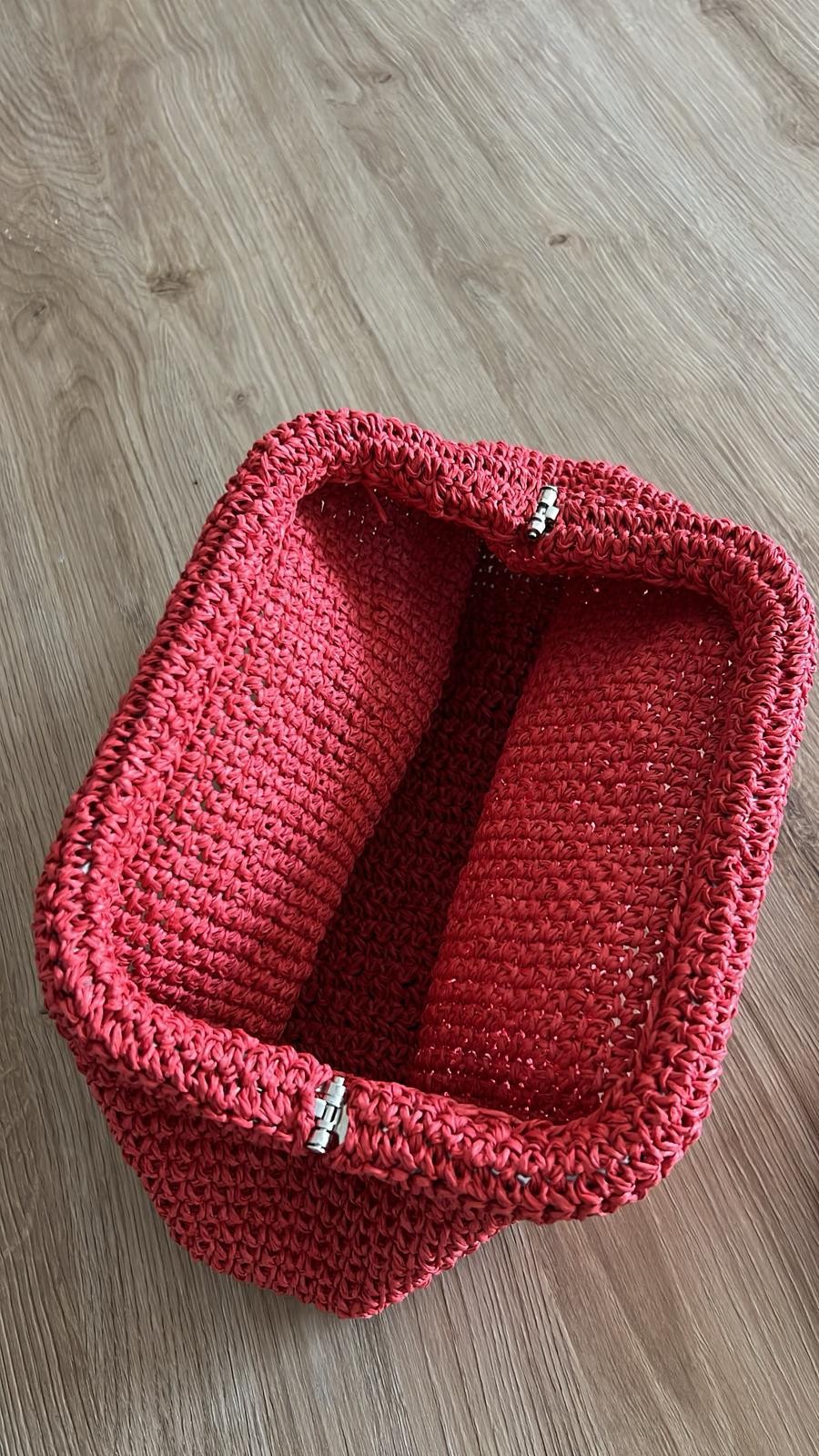 Kırmızı Hasır Clutch Çanta