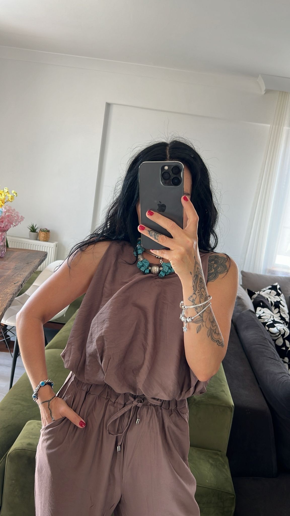 Kahve Bluz Pantolon Takım
