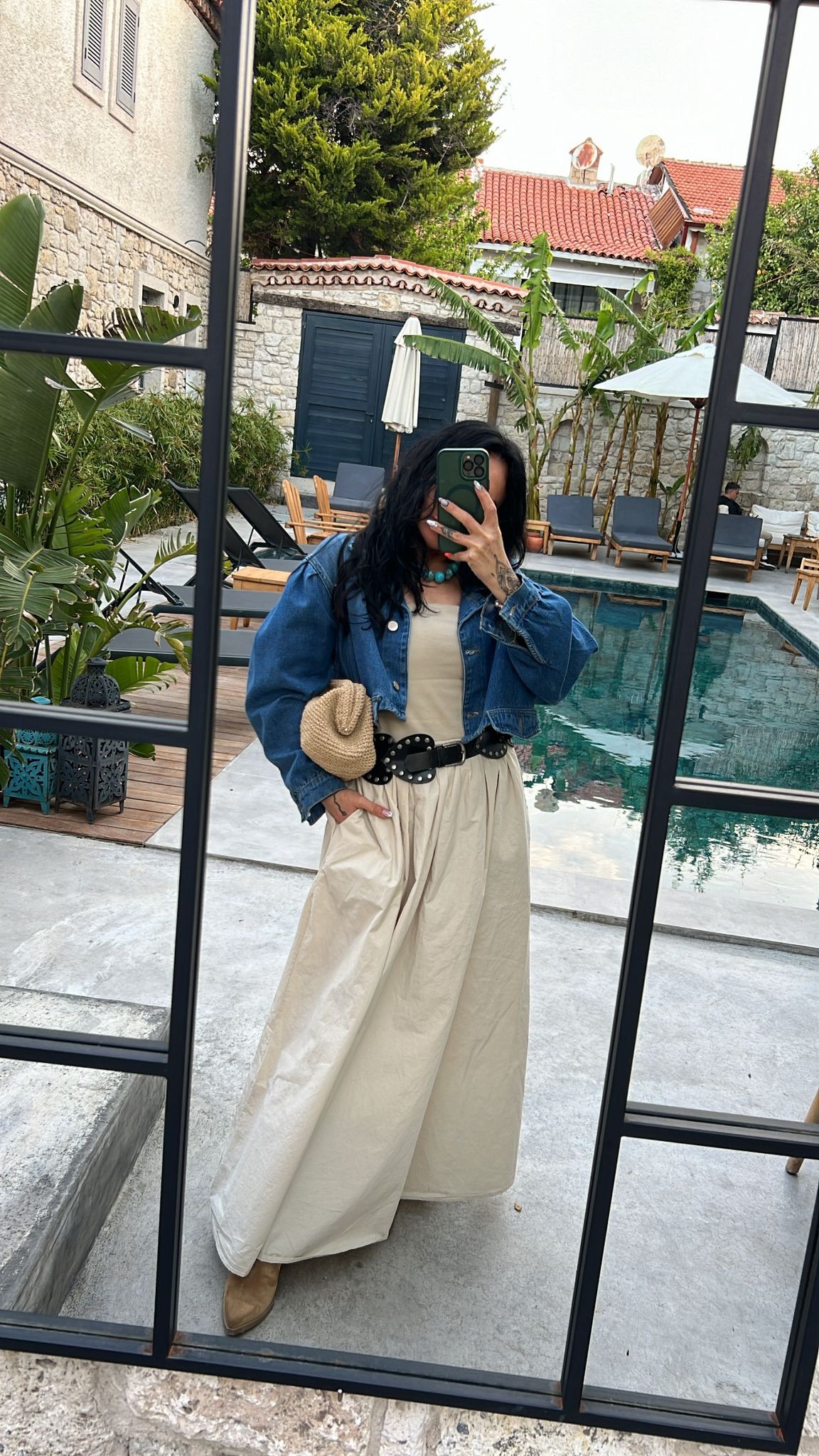 Kısa Crop Balon Kol Denim Ceket