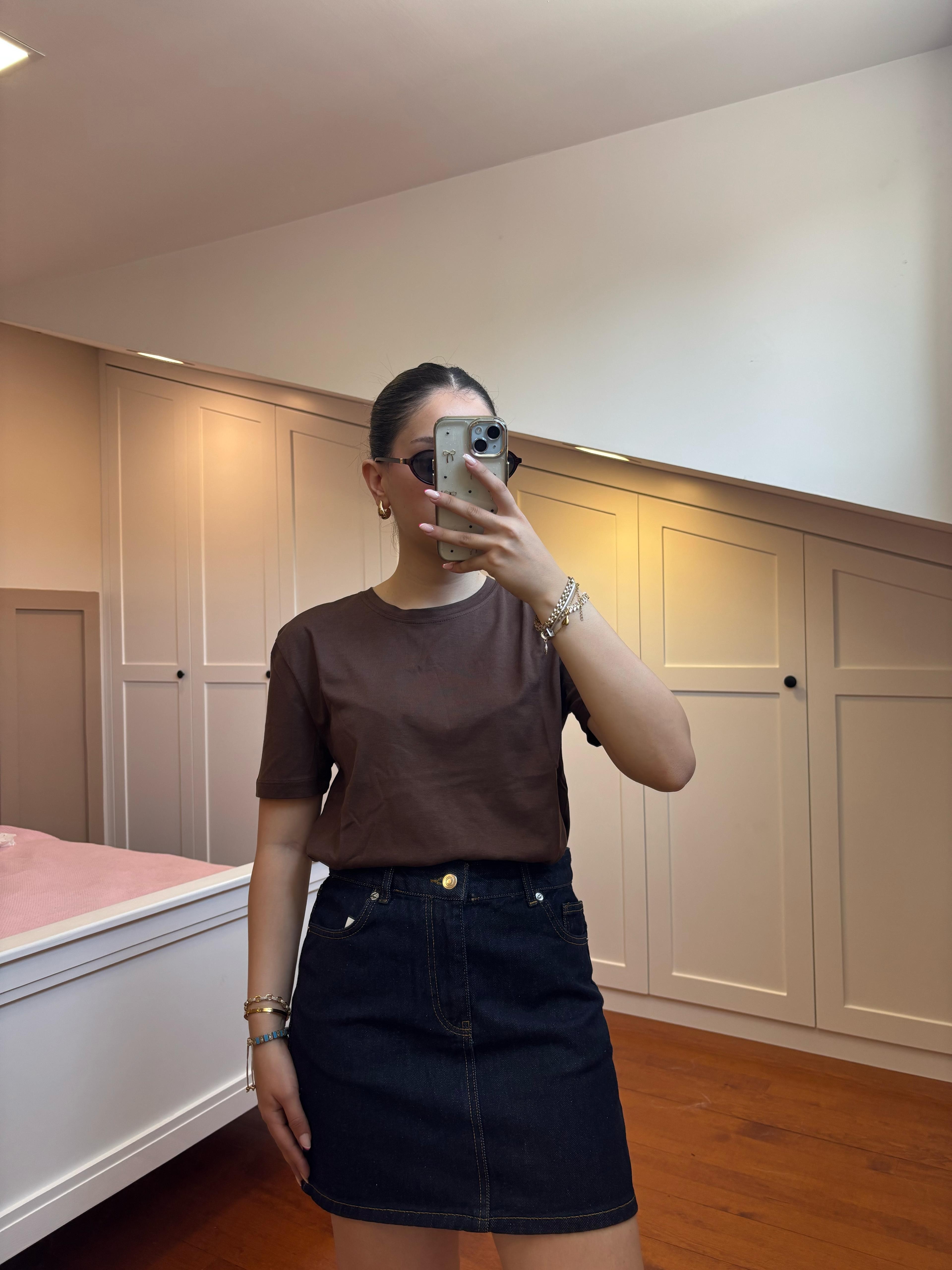 Denim Mini Etek