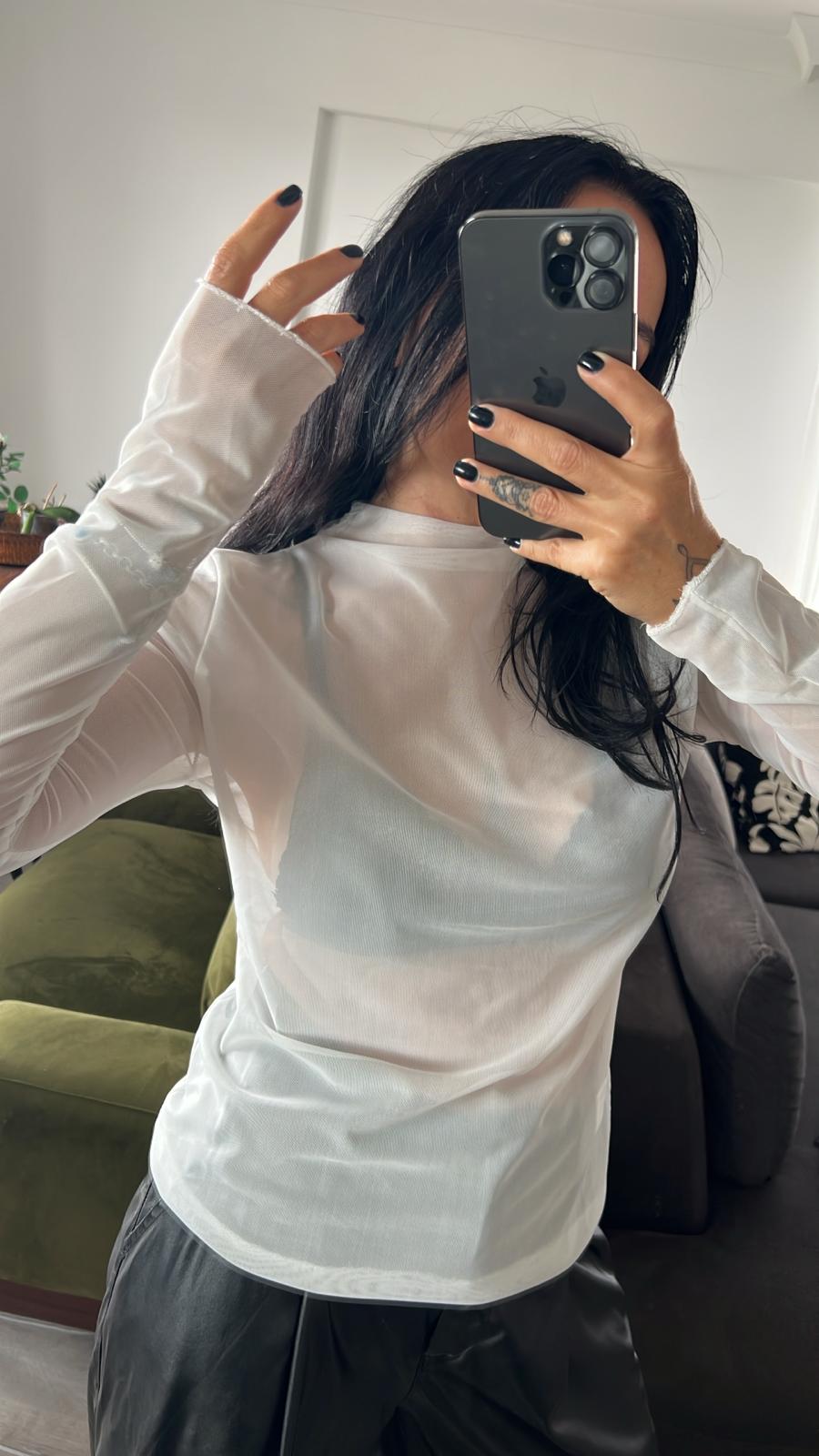 Transparan Tül Bluz