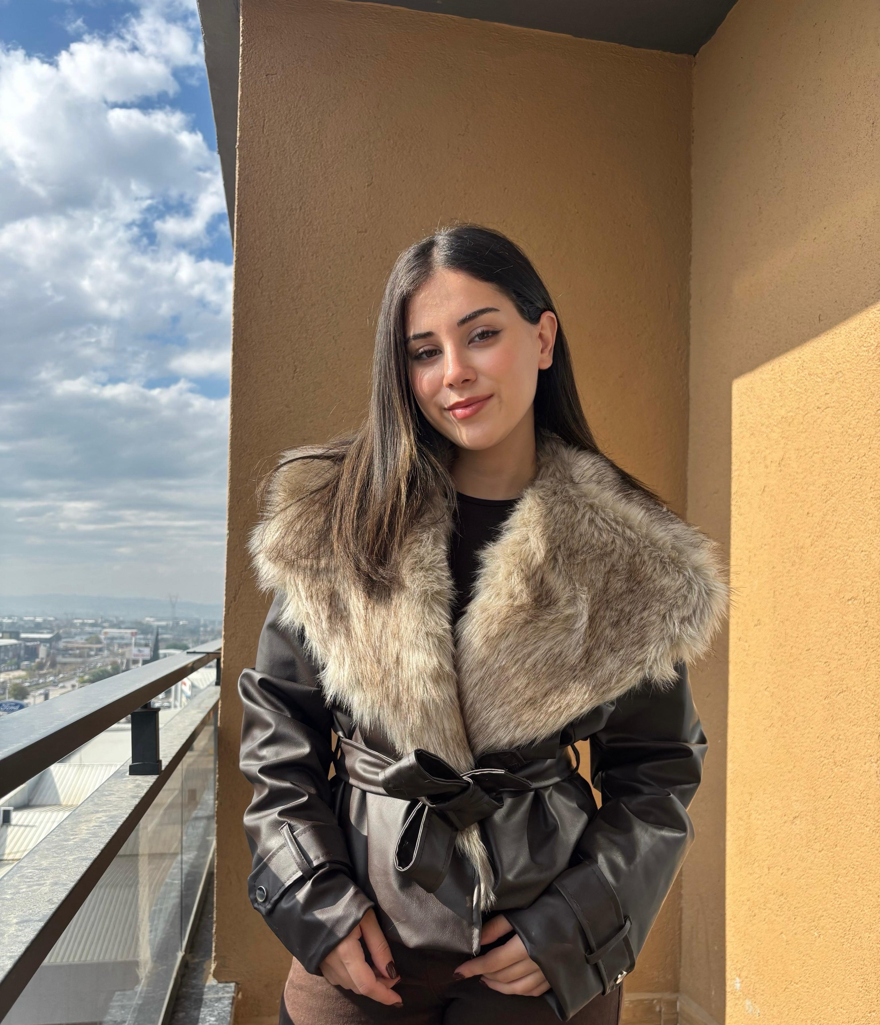 Kürk Yakalı Deri Ceket 