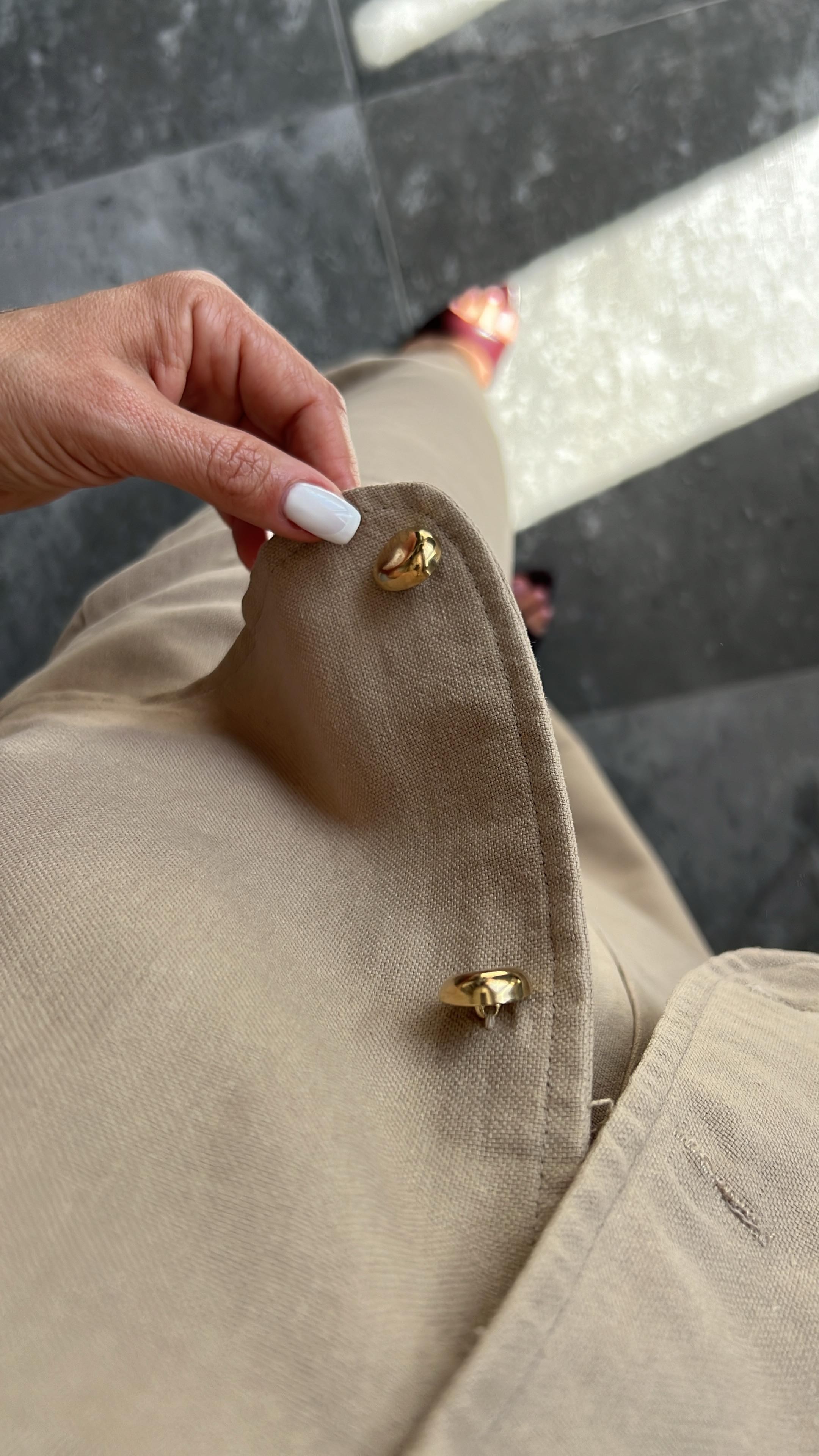 Gold Düğme Yelek Pantolon Takım