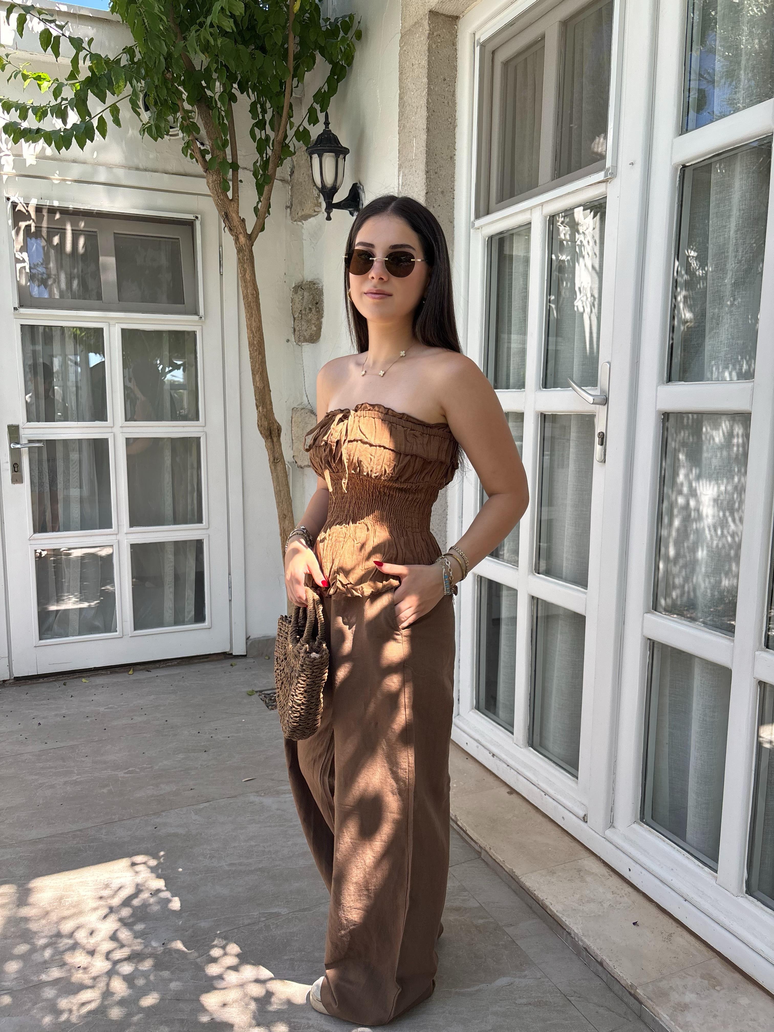 Bağcıklı Keten Pantolon