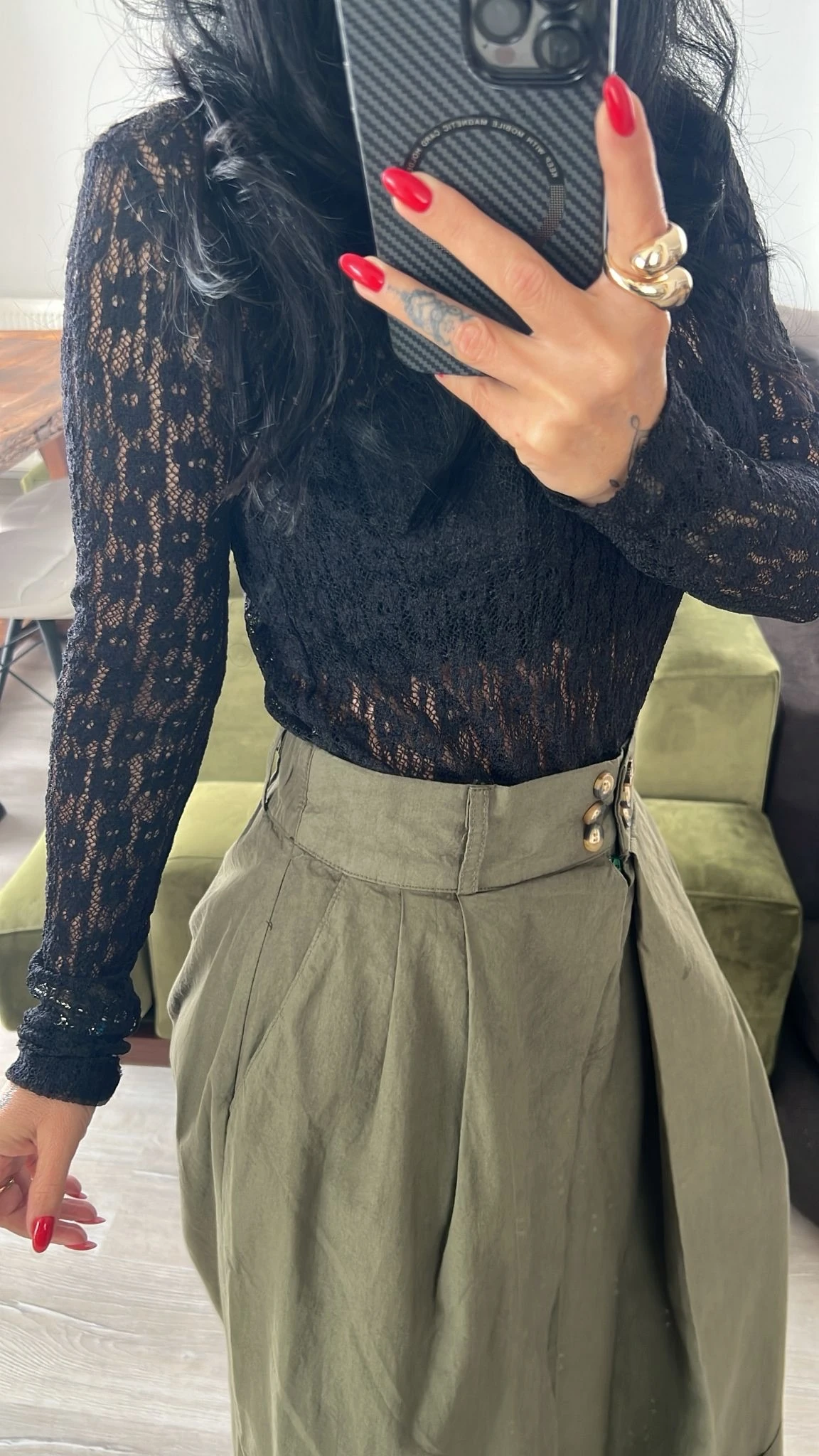 Kalın Duble Paça Haki Pantolon