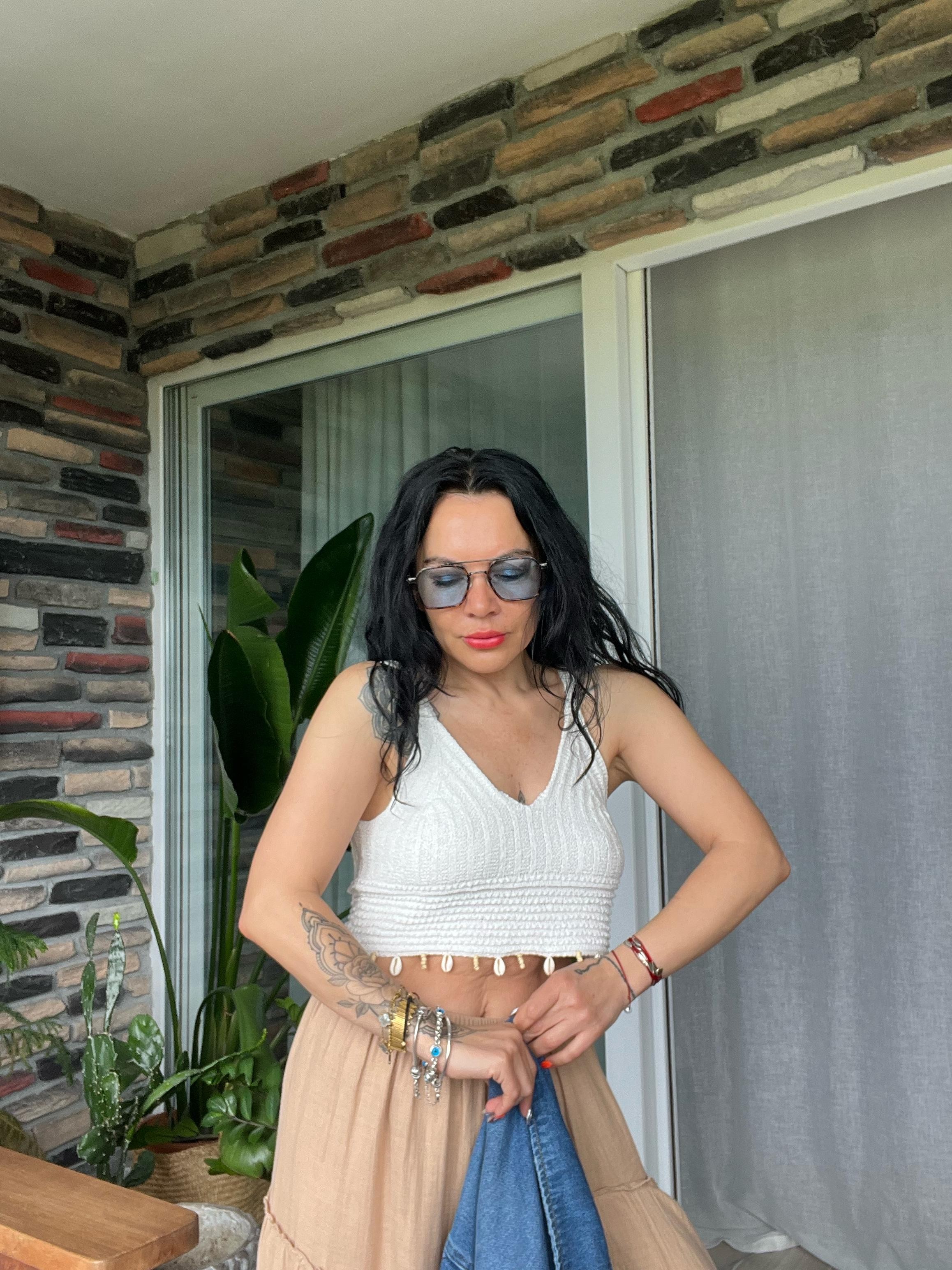 Deniz Kabuğu Detaylı Triko Atlet