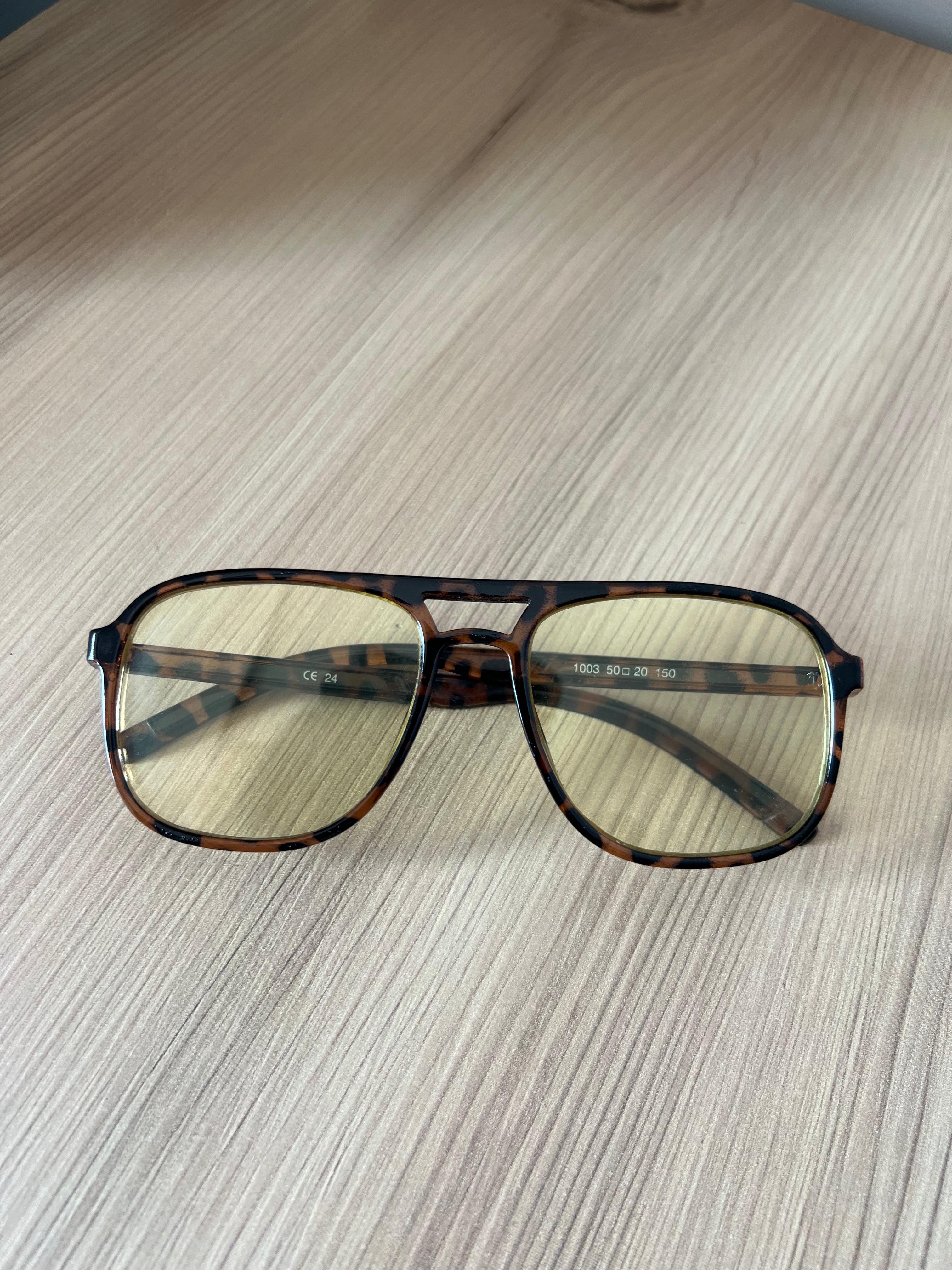 Leopar Çerçeveli Yeşil Camlı Retro Gözlük