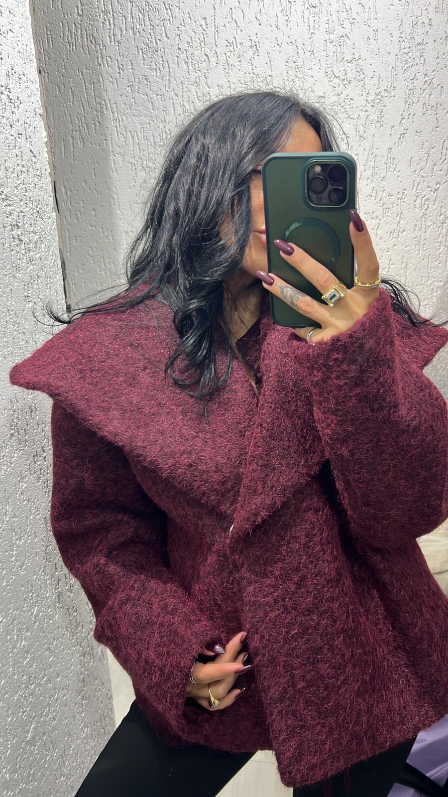 Kıvırcık Bordo Ceket 