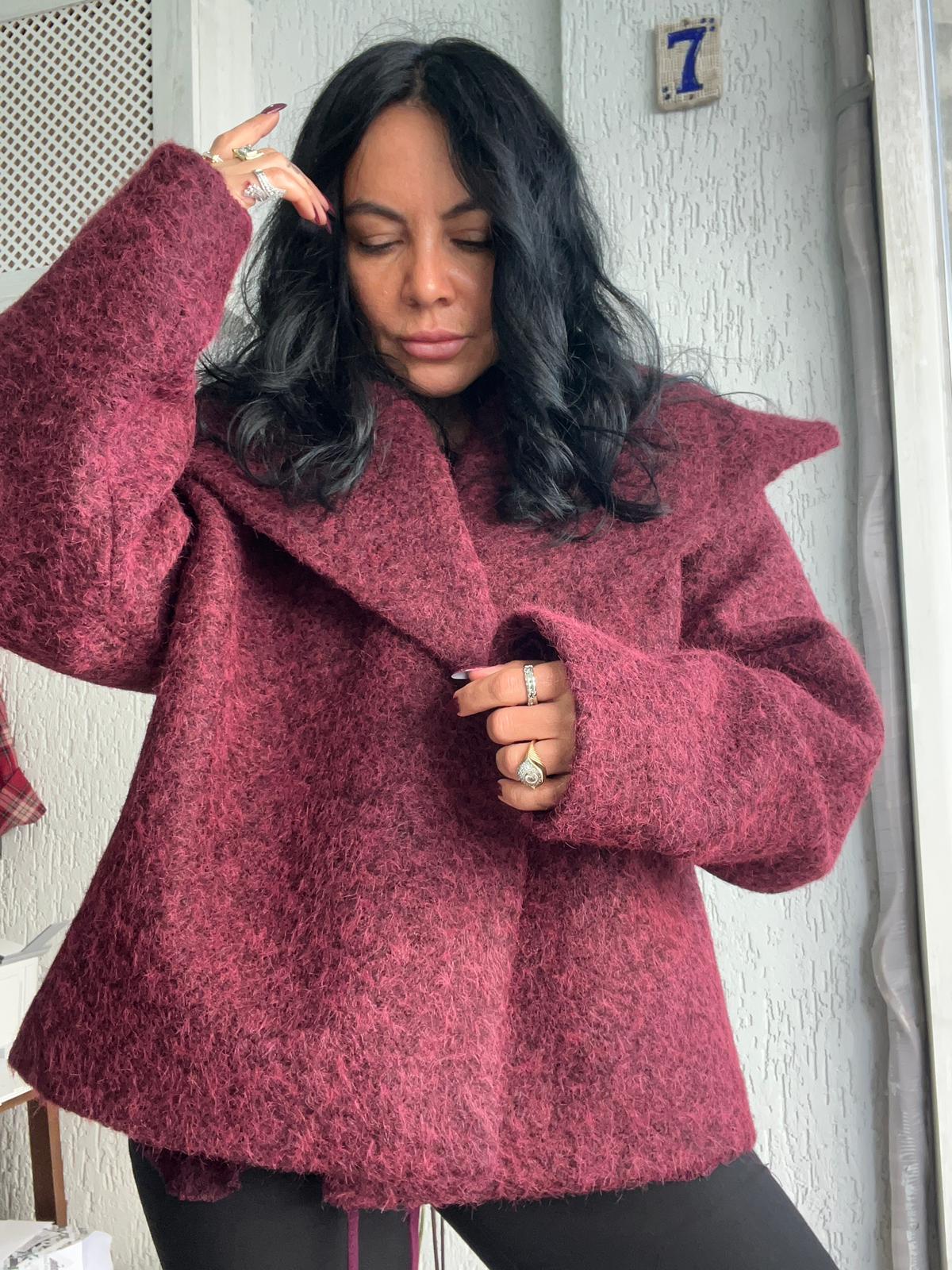 Kıvırcık Bordo Ceket 