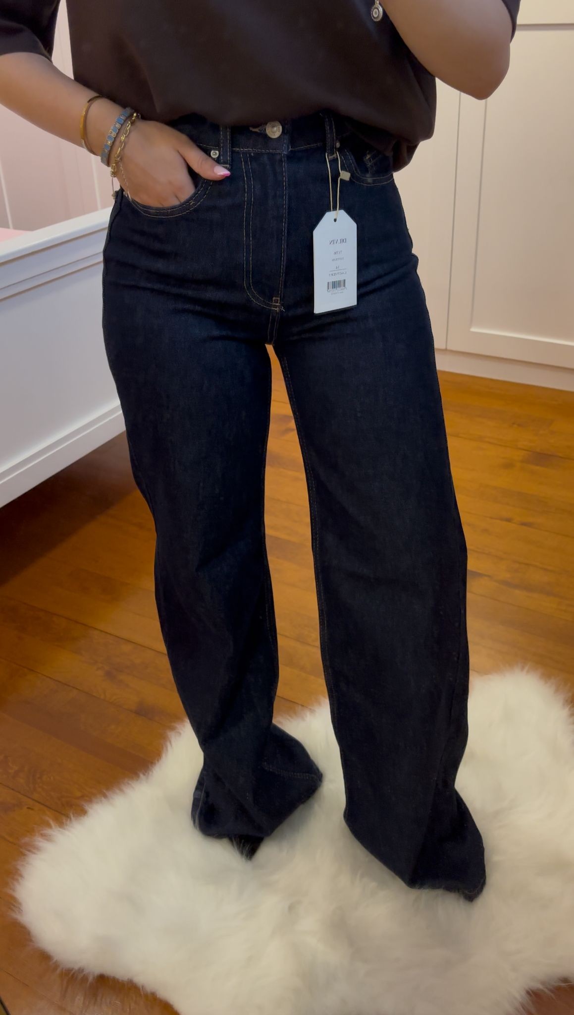 Dilvin Rins Yıkama Geniş Denim Pantolon