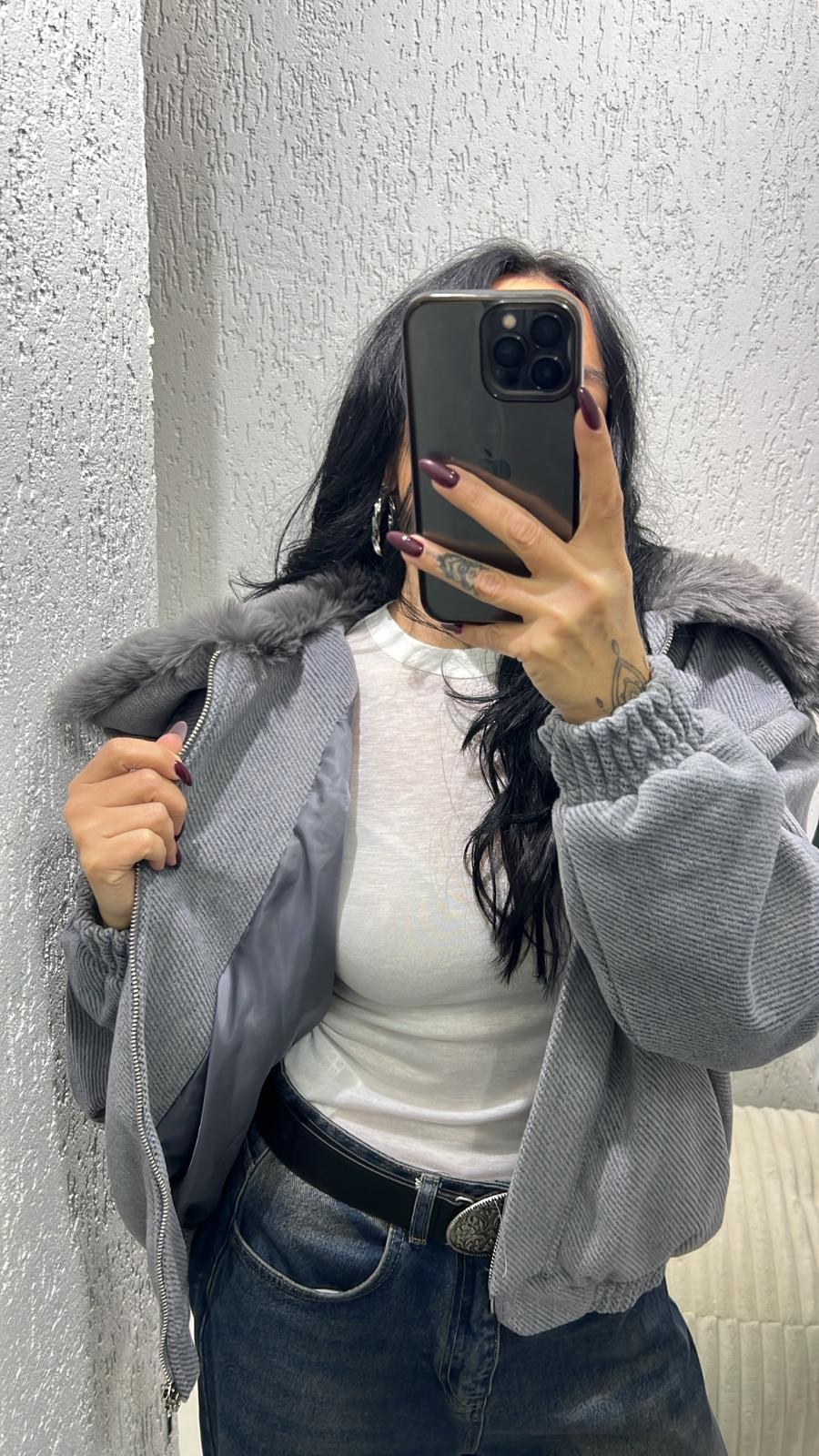 Yaka Kürklü Bomber Ceket