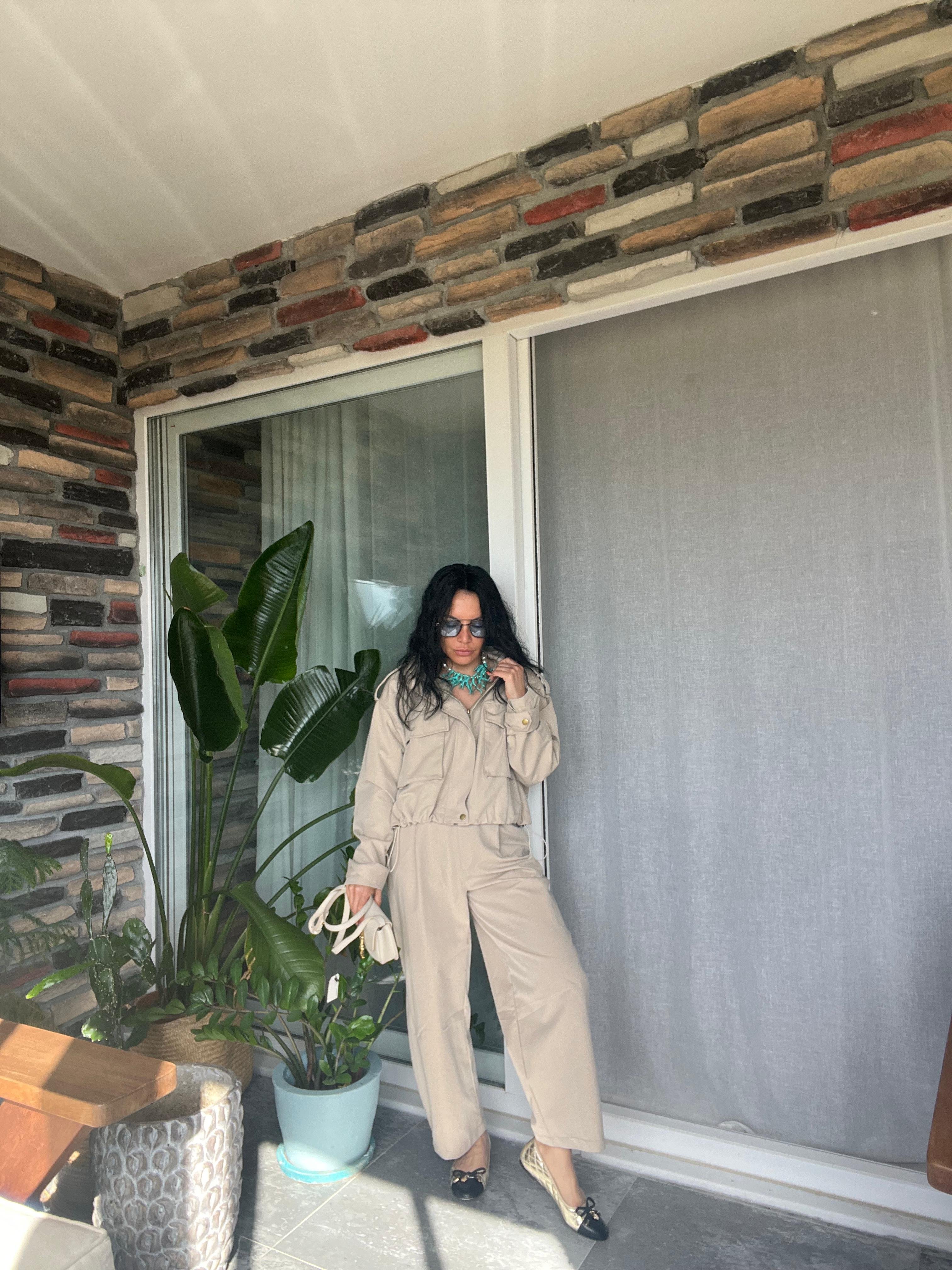 Gabardin Kargo Cepli Ceket Pantolon Takım