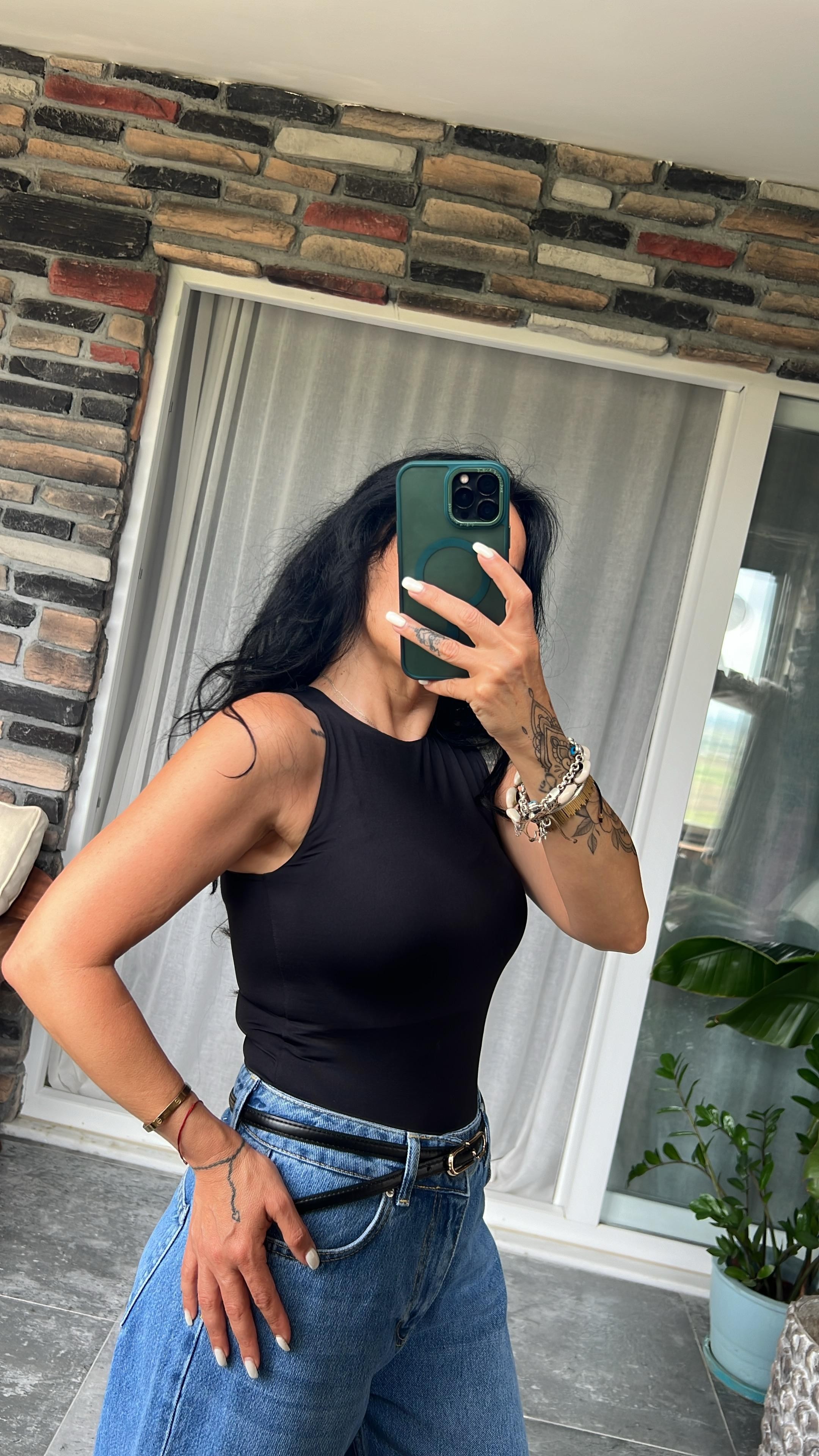 Halter Yaka Bodysuit