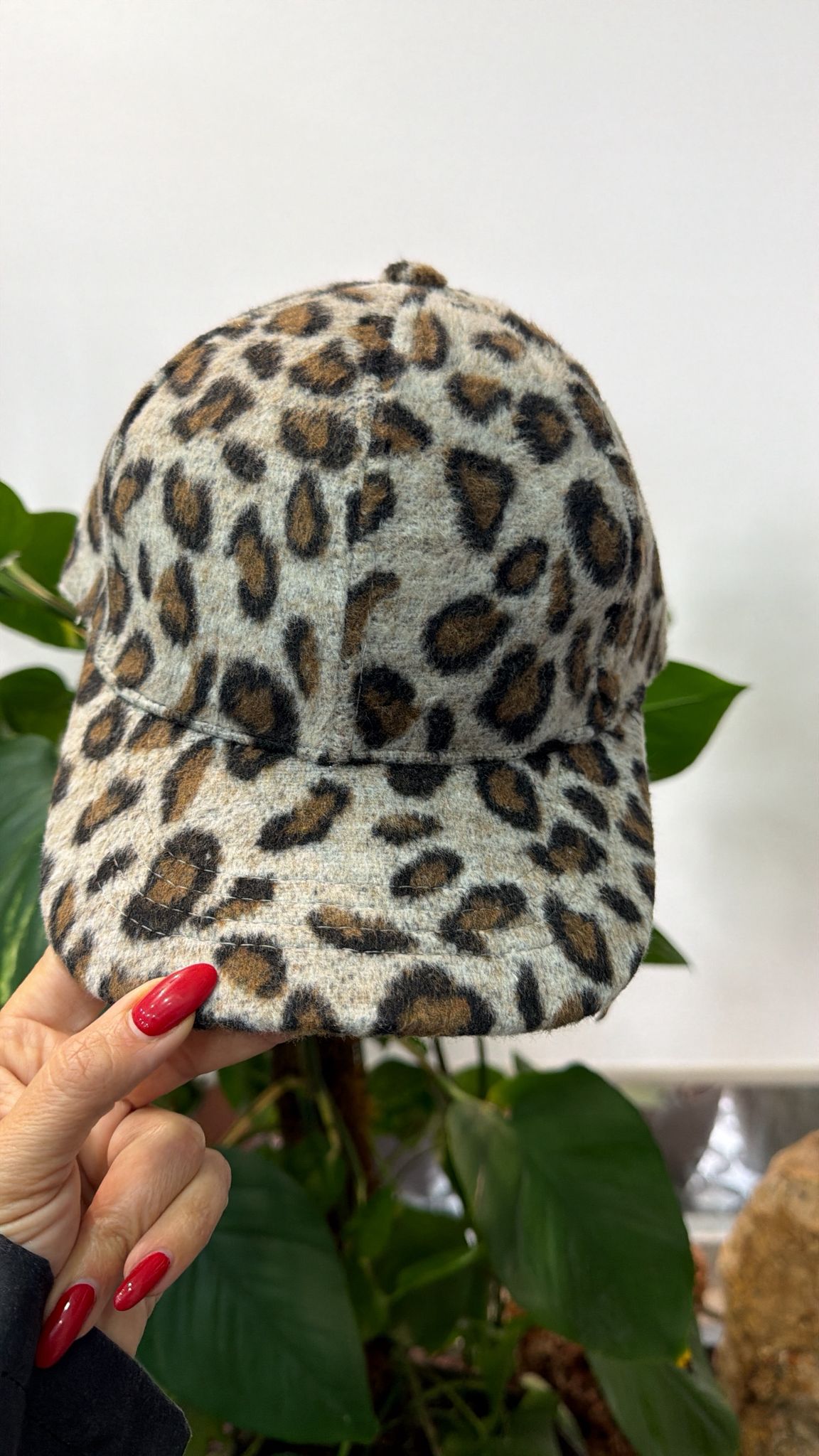 Kaşe Doku Leopar Şapka 