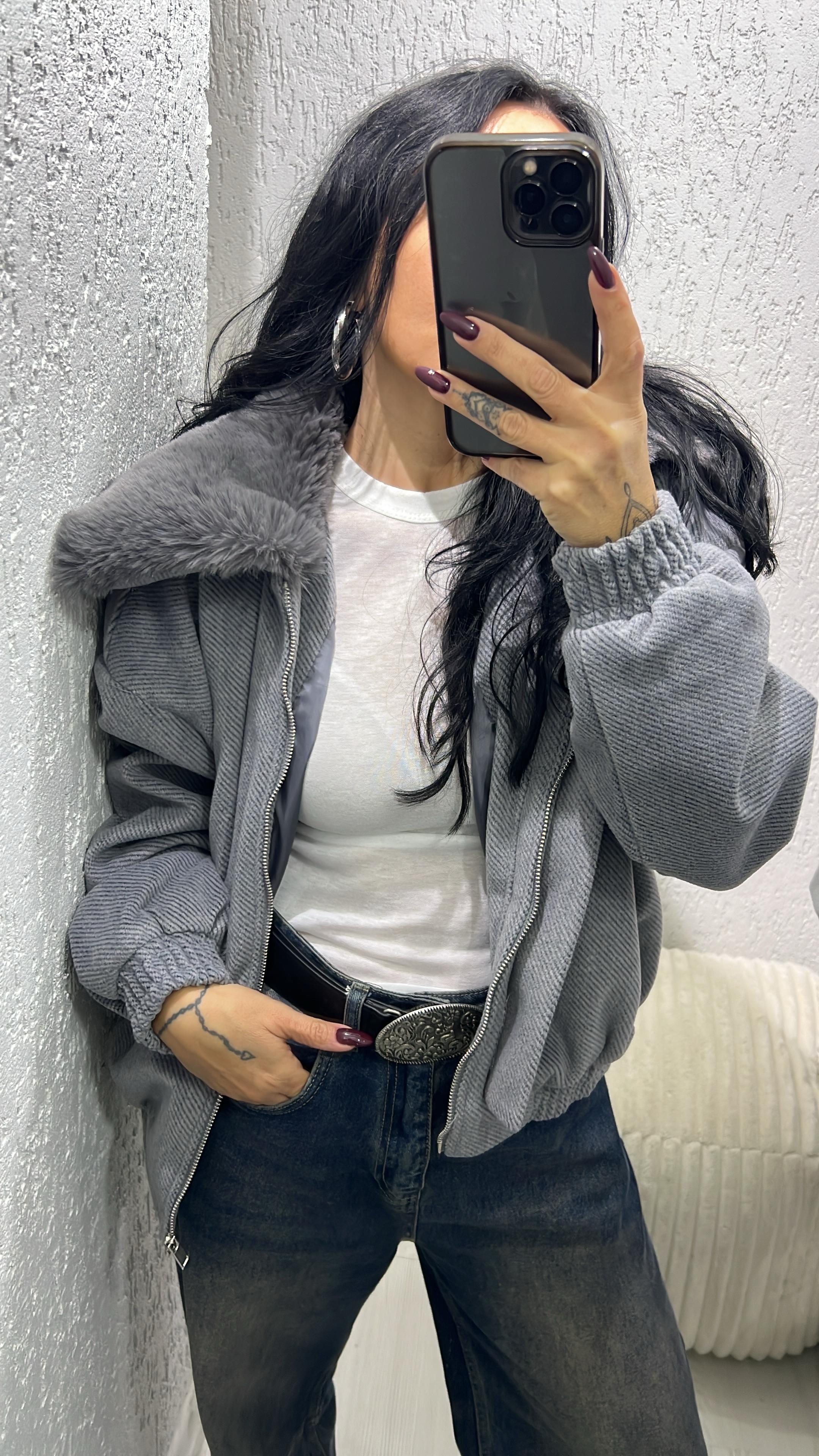 Yaka Kürklü Bomber Ceket