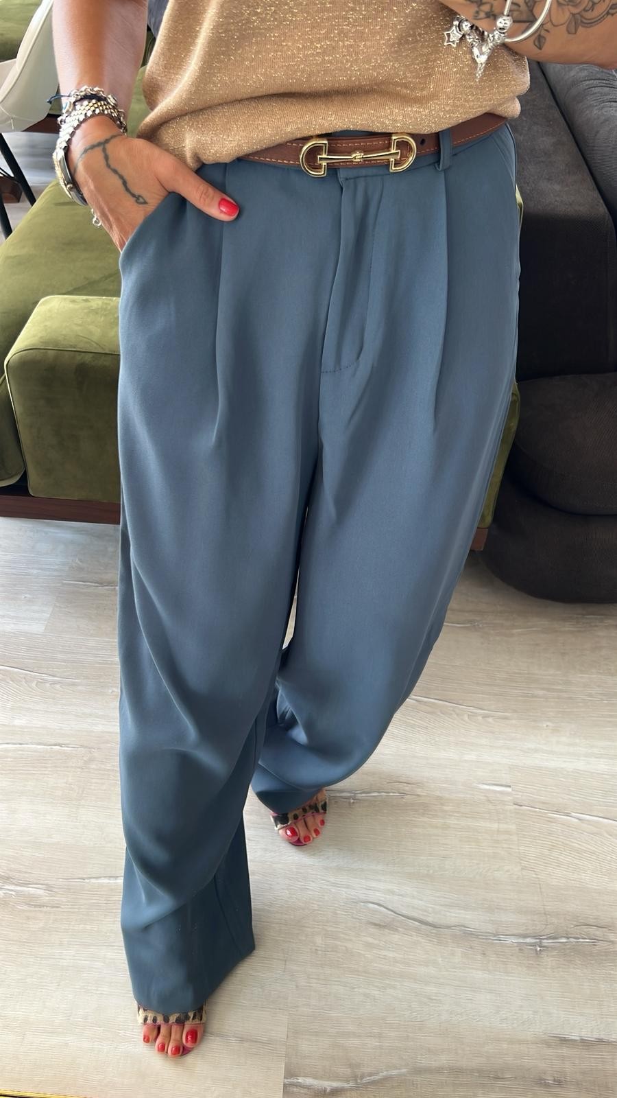 Premium Mavi Kumaş Pantolon