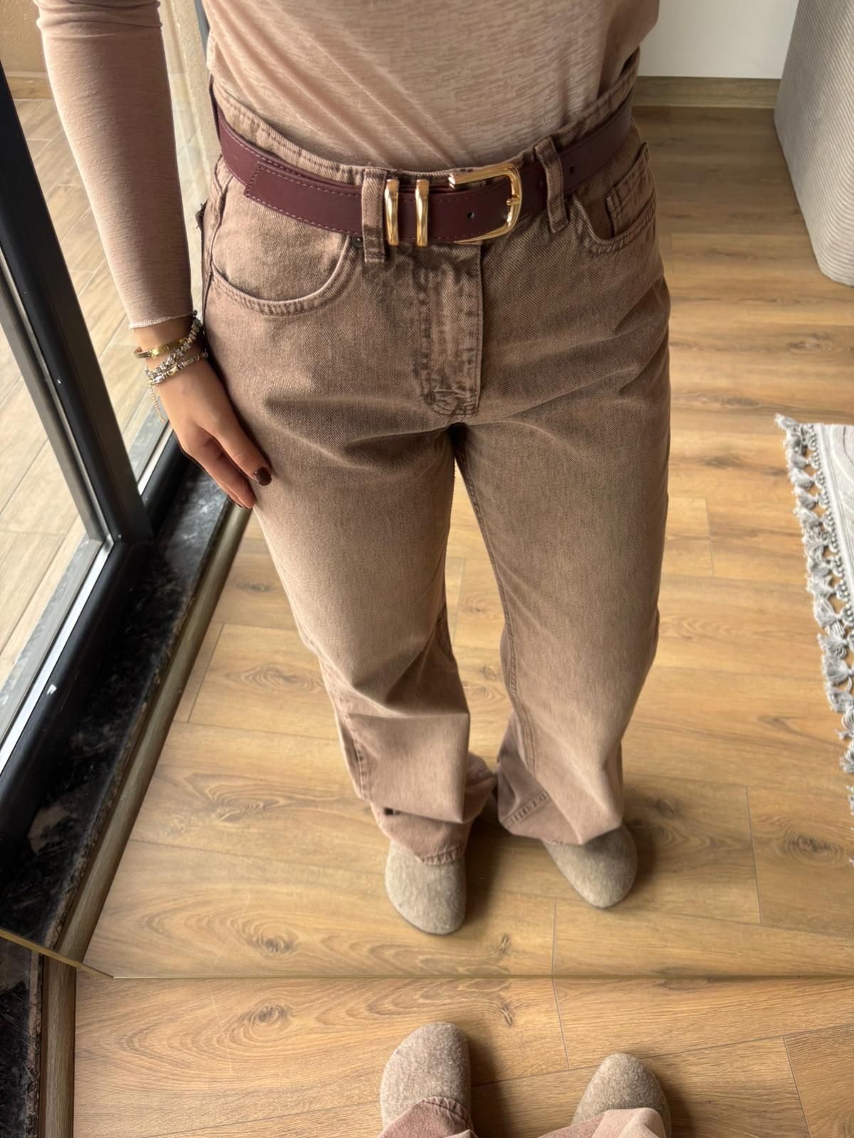 ZR Kahve Yıkamalı Straight Jean