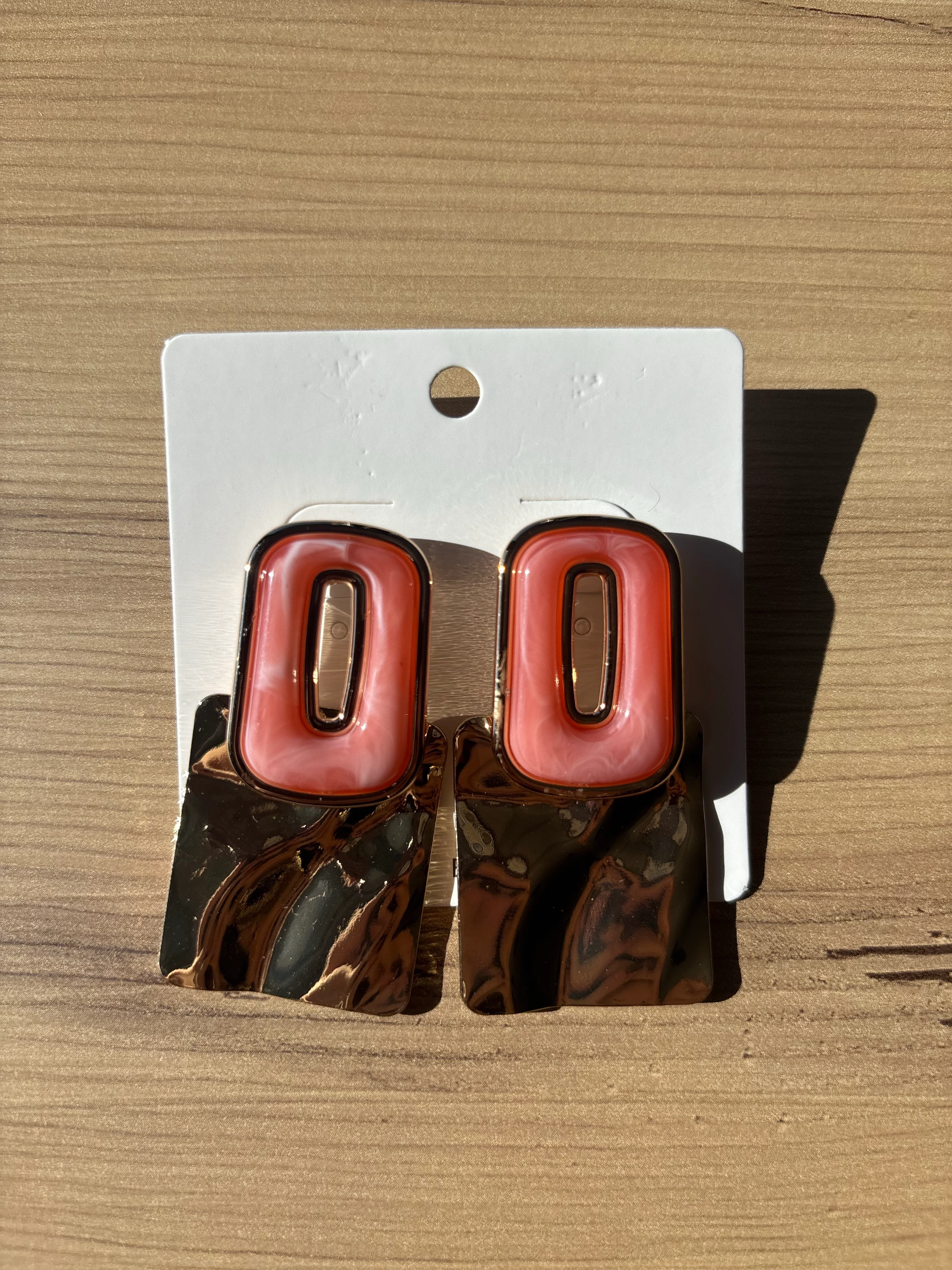 Somon Dikdörtgen Sarkıtlı Küpe