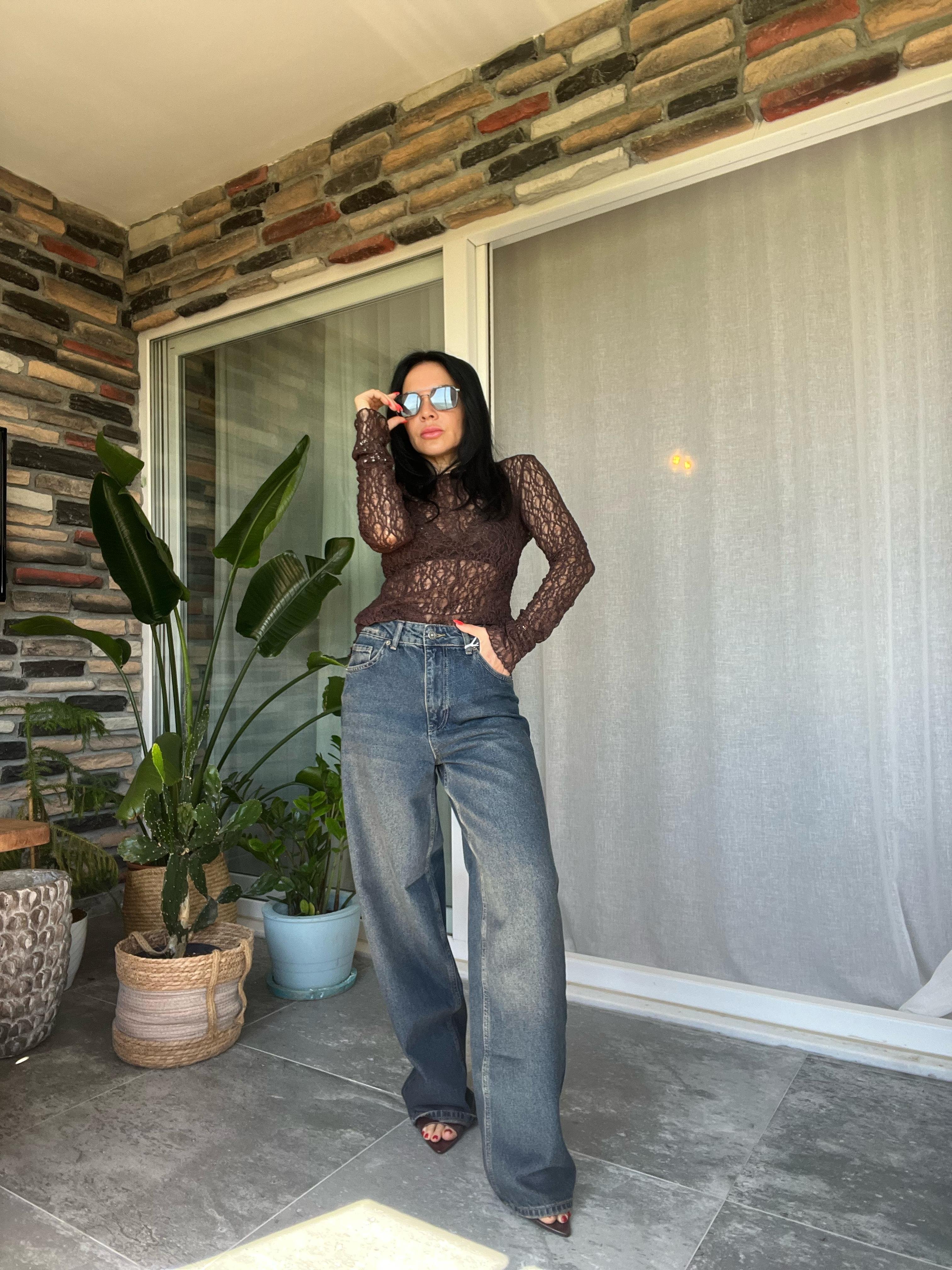 Cepli Straight Fıt Denim Pantolon