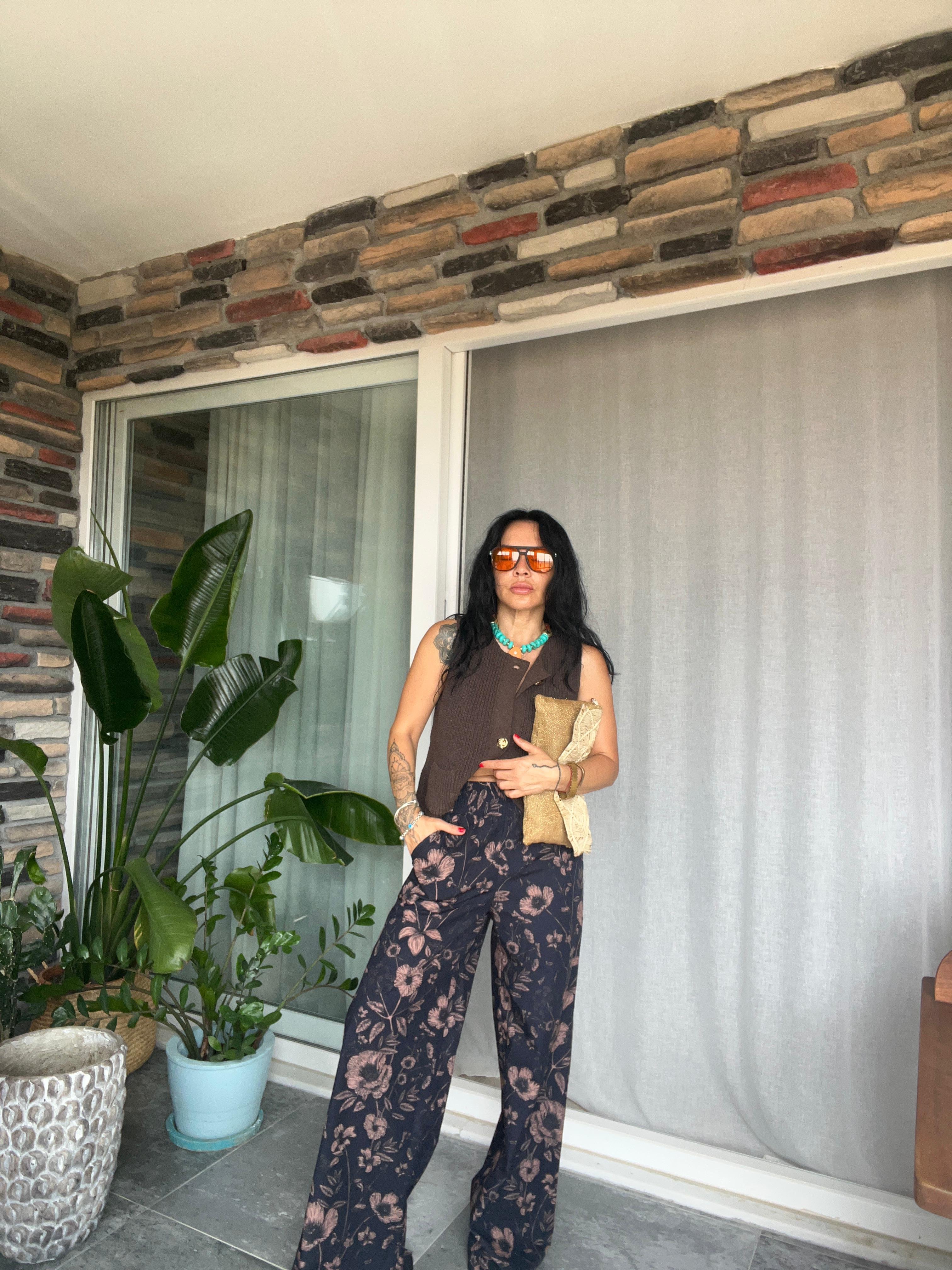 Dilvin Beli Lastikli Geniş Pantolon 
