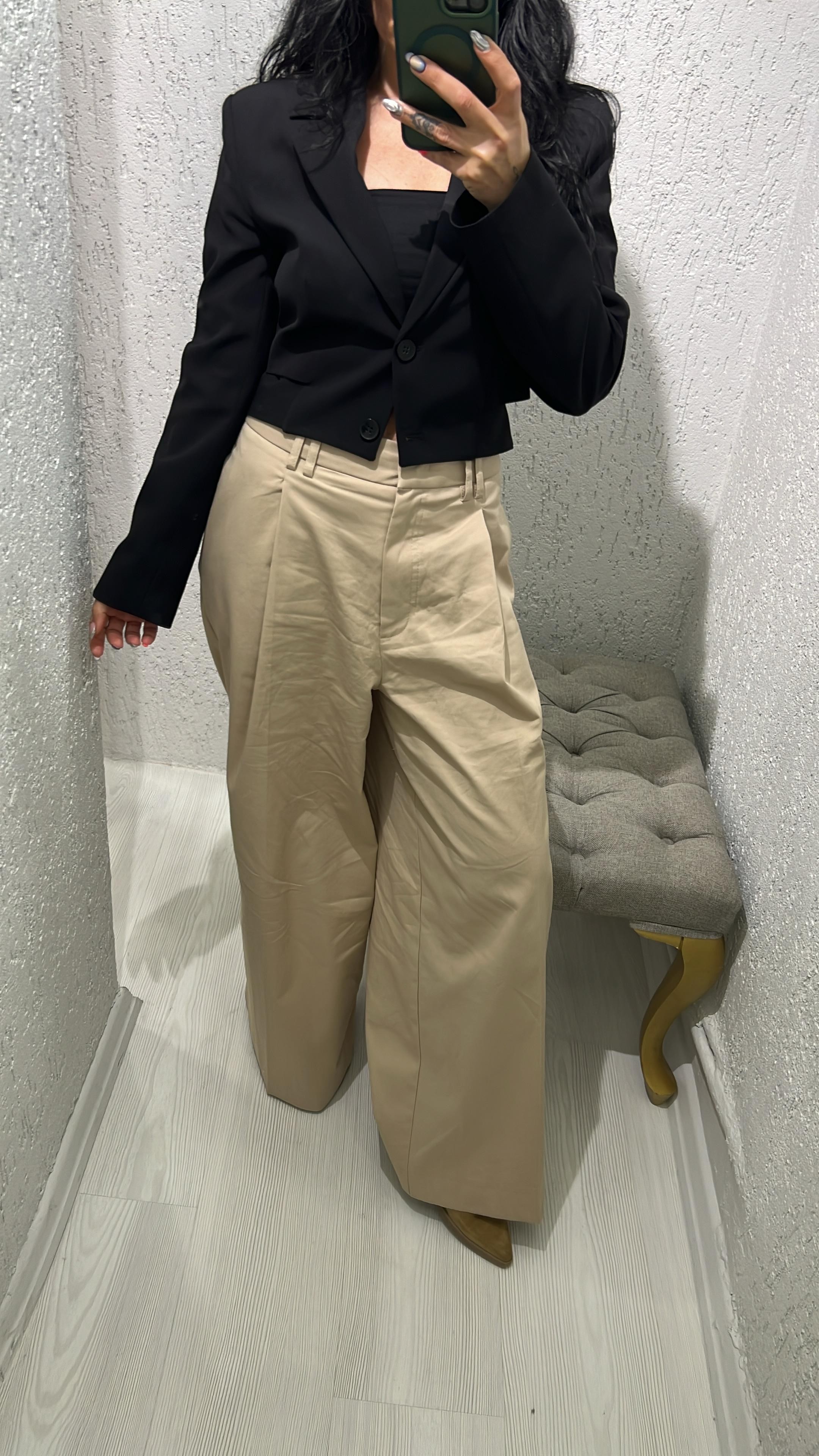 Pilili Geniş Paça Pantolon