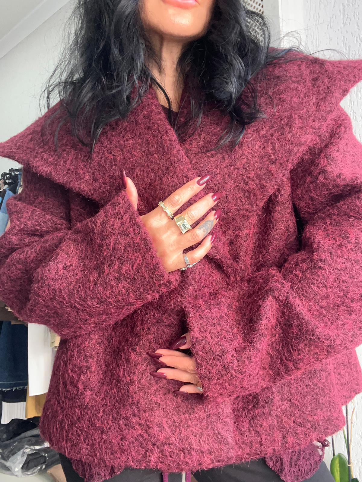 Kıvırcık Bordo Ceket 