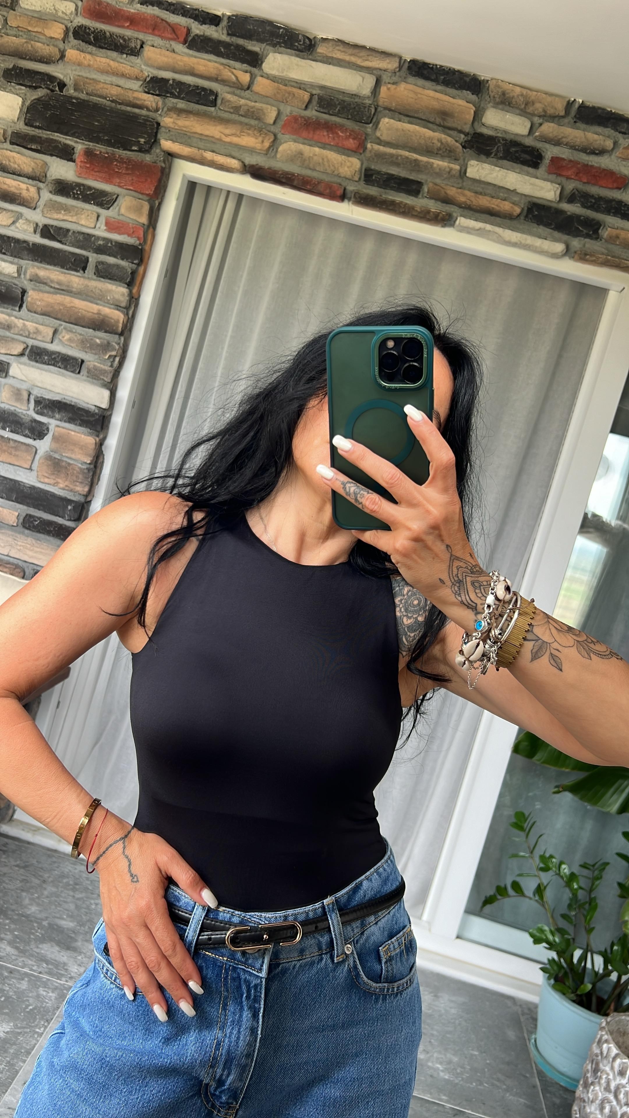 Halter Yaka Bodysuit