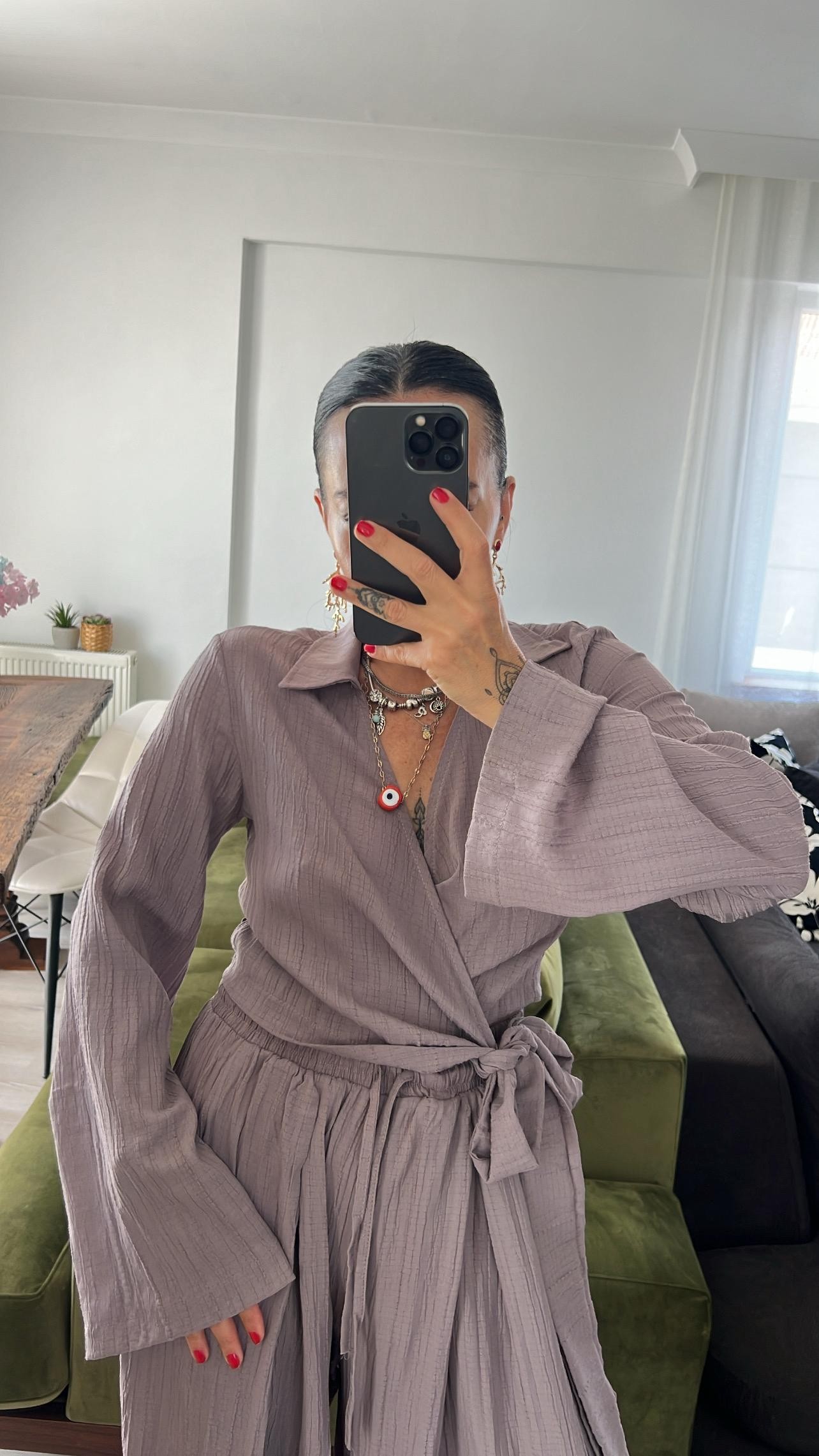 Gofre Bluz Pantolon Takım