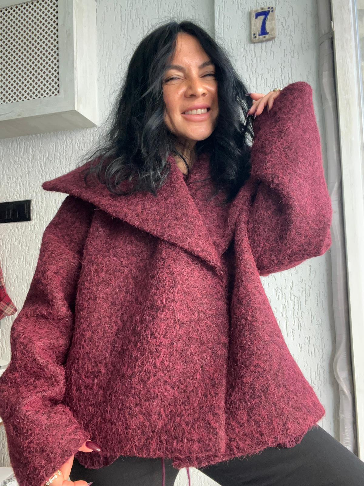 Kıvırcık Bordo Ceket 