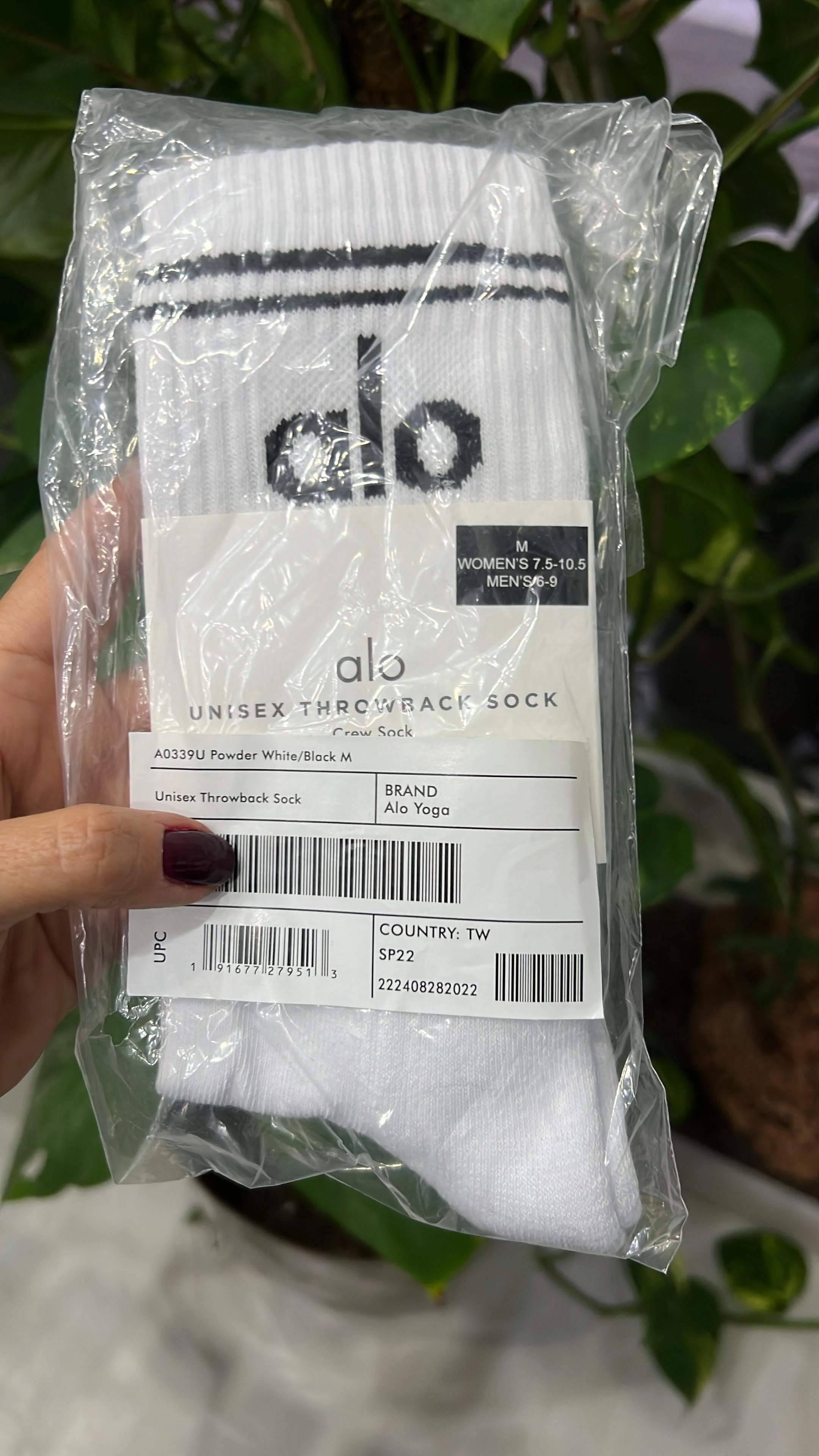 Alo Yoga Çorap - Beyaz-Siyah Çizgili