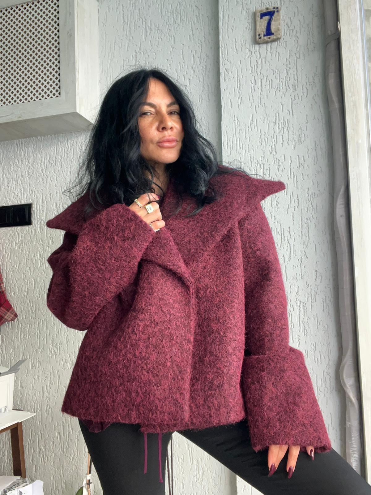 Kıvırcık Bordo Ceket 