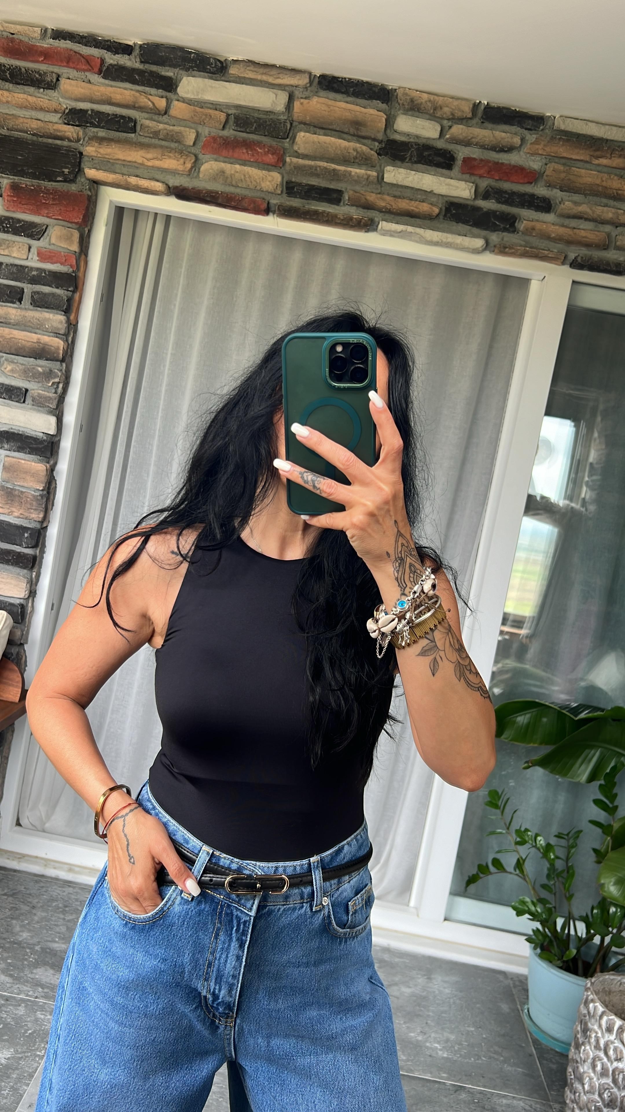 Halter Yaka Bodysuit
