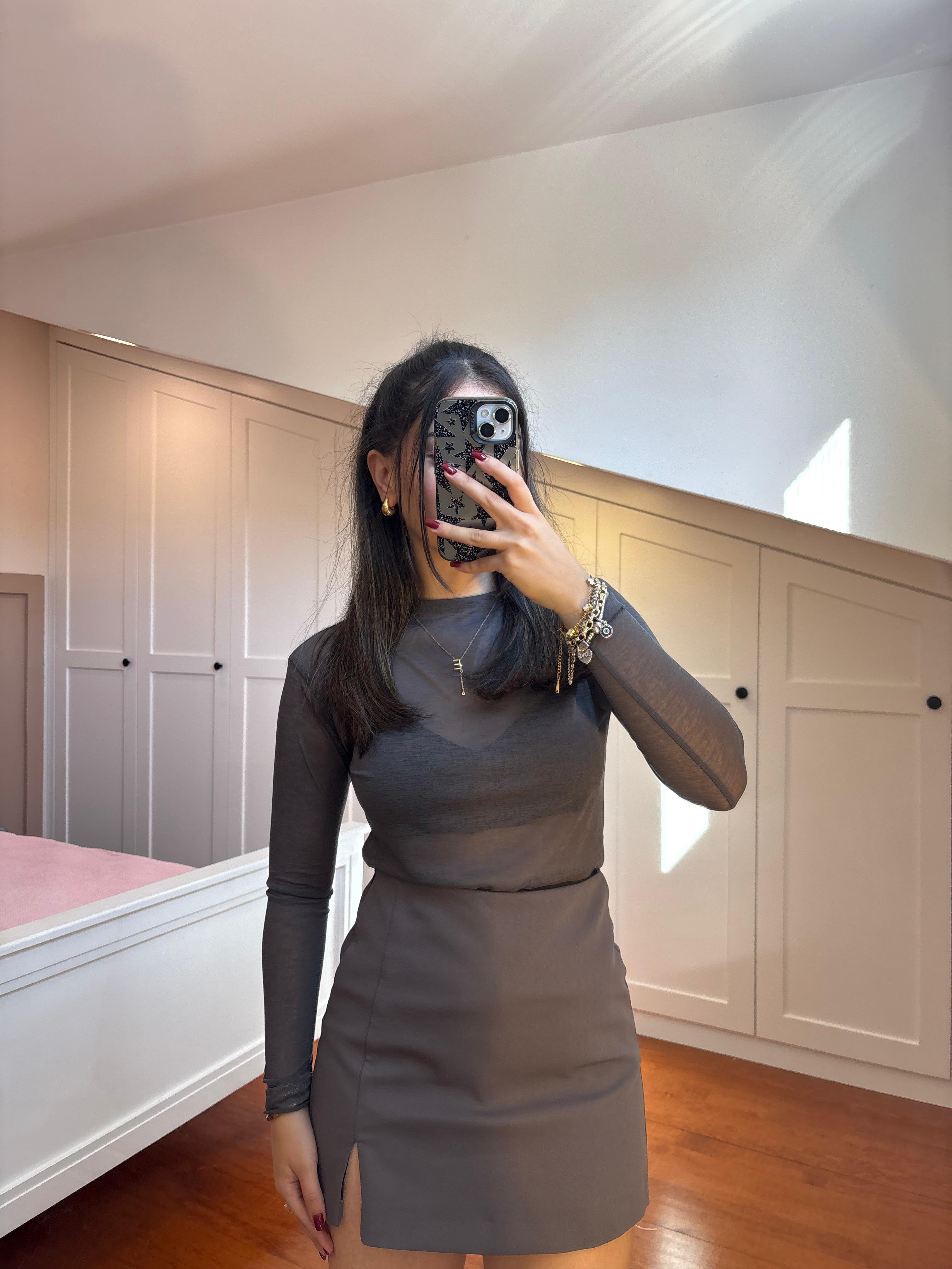 Antrasit Transparan Bluz