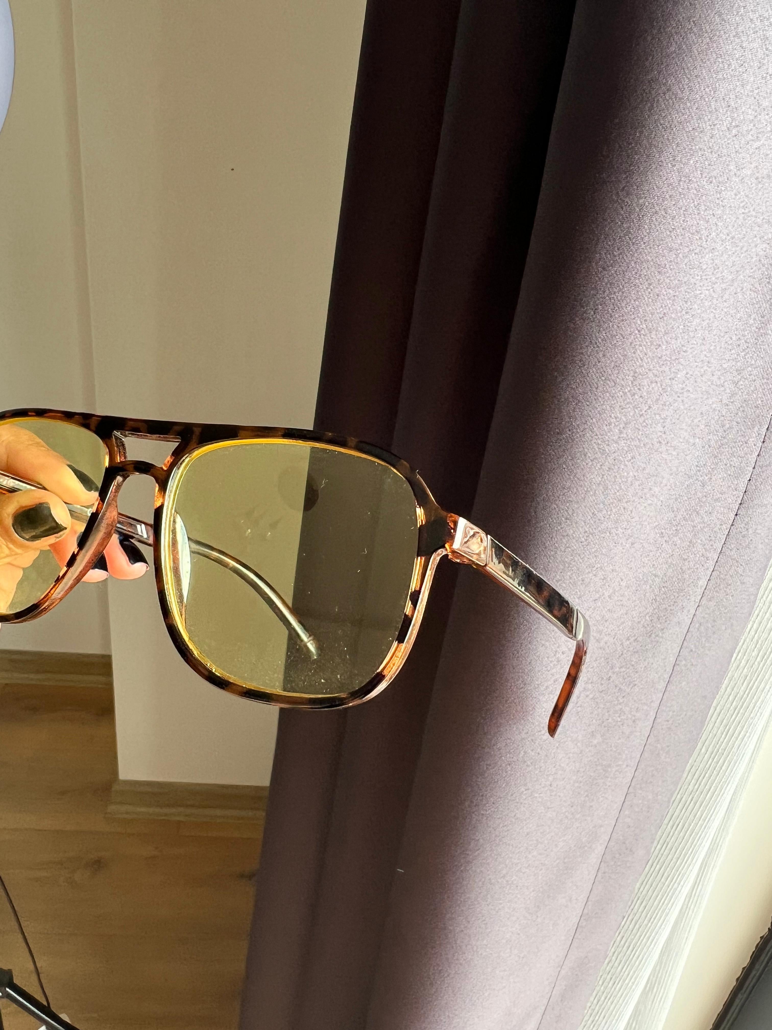 Leopar Çerçeveli Yeşil Camlı Retro Gözlük