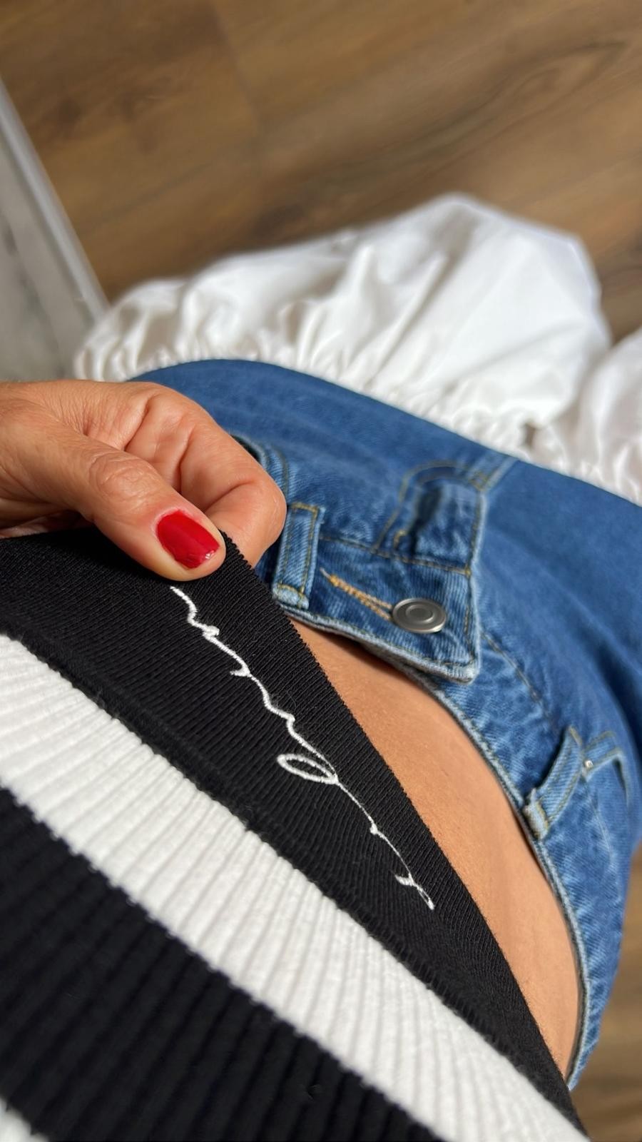 Siyah Çizgili Crop